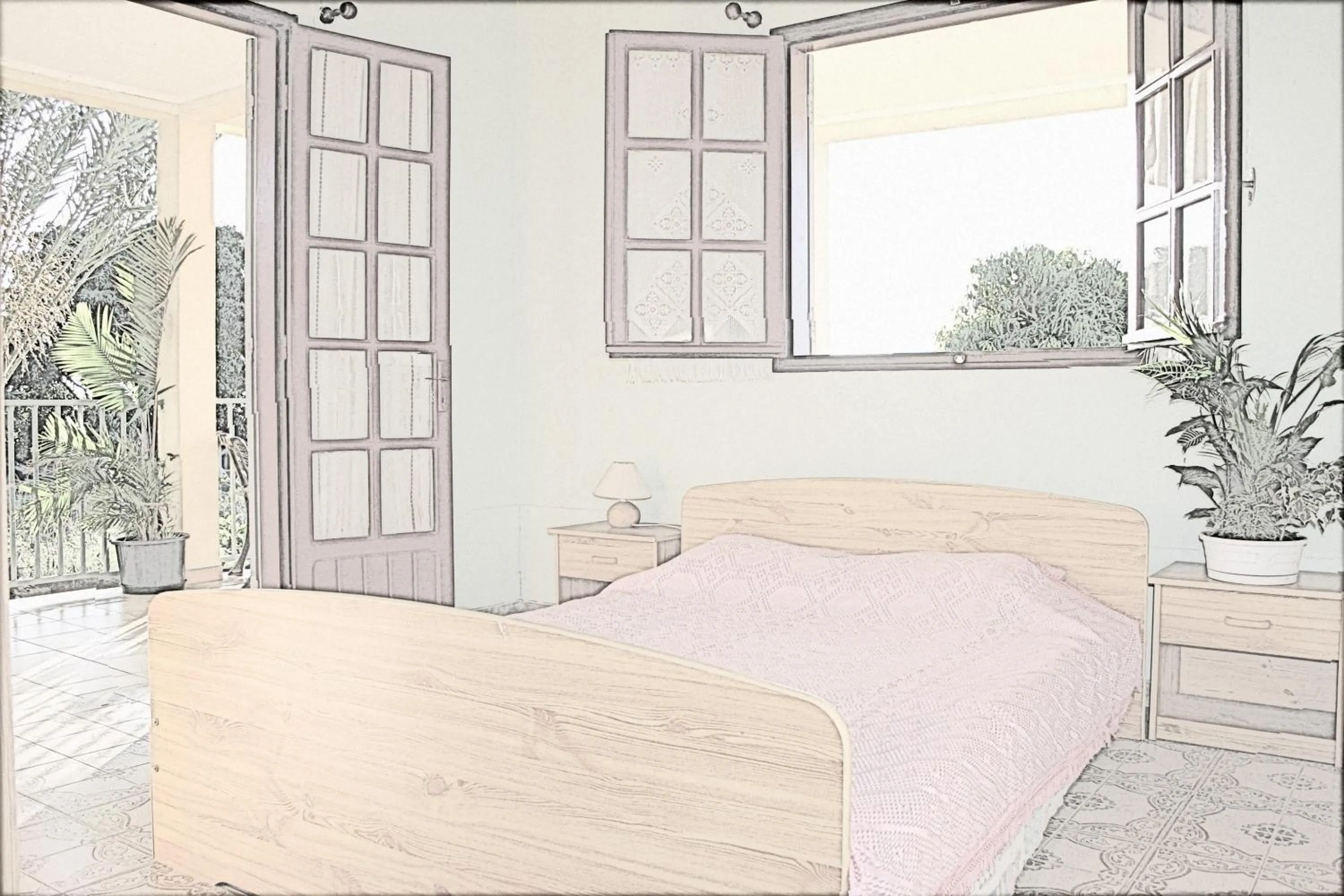 Bed in GITE-Hotel LA CAZ DES ORANGERS