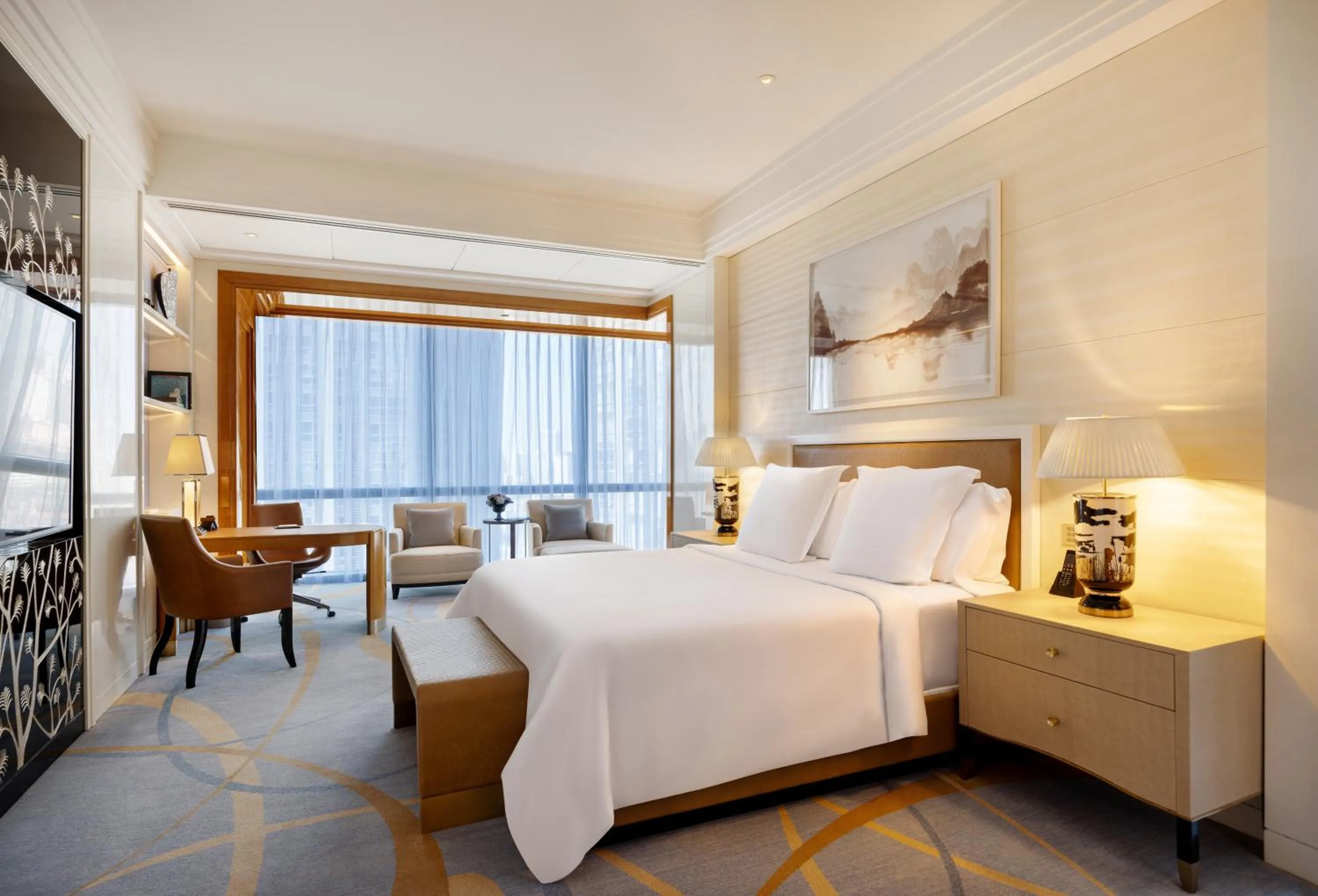 Bed in Four Seasons Hotel Tianjin