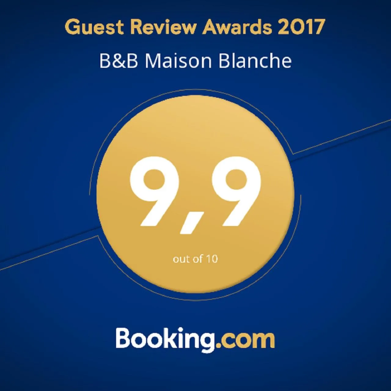 Certificate/Award in B&B Maison Blanche