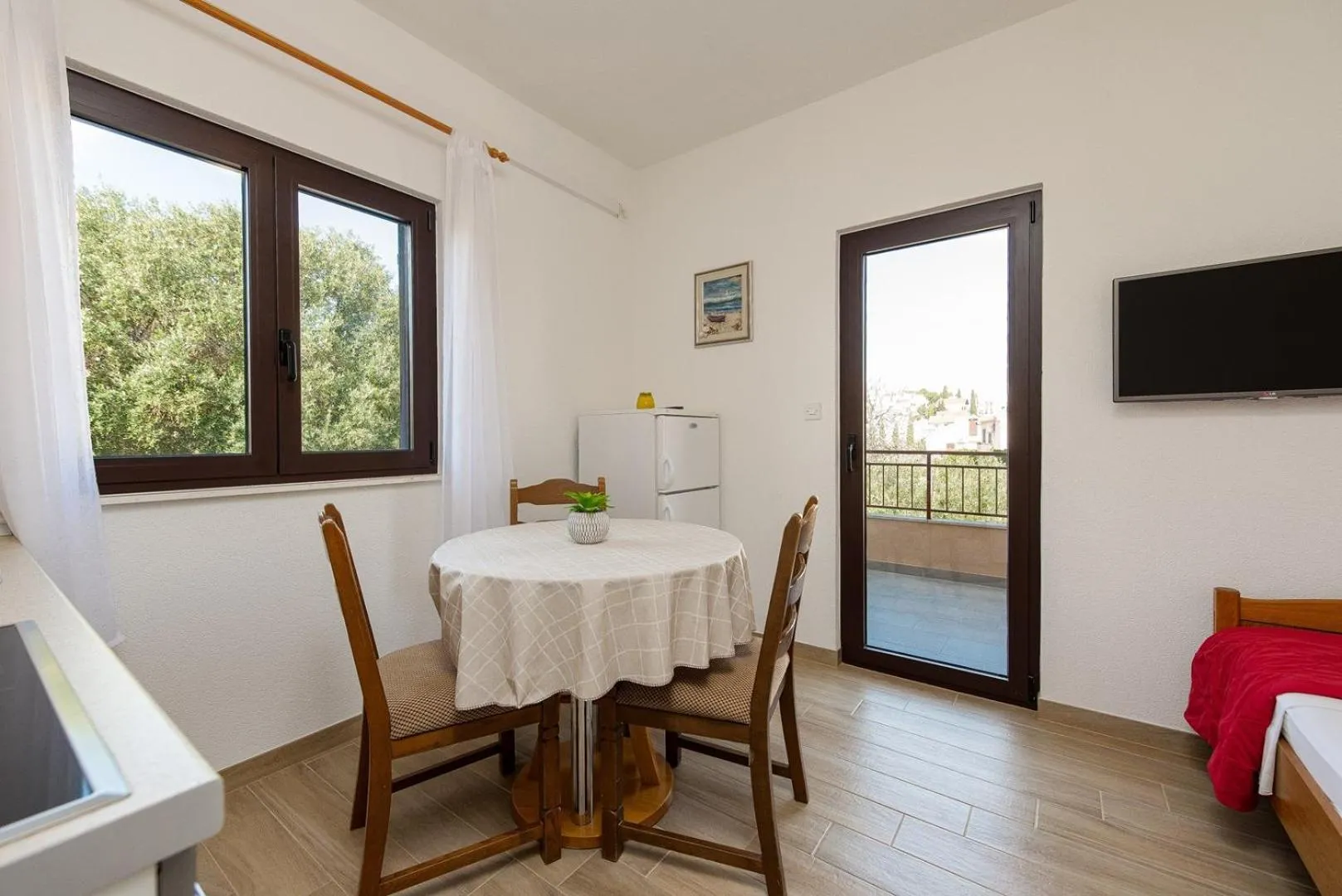 Dining area, Bed in Apartments Protega