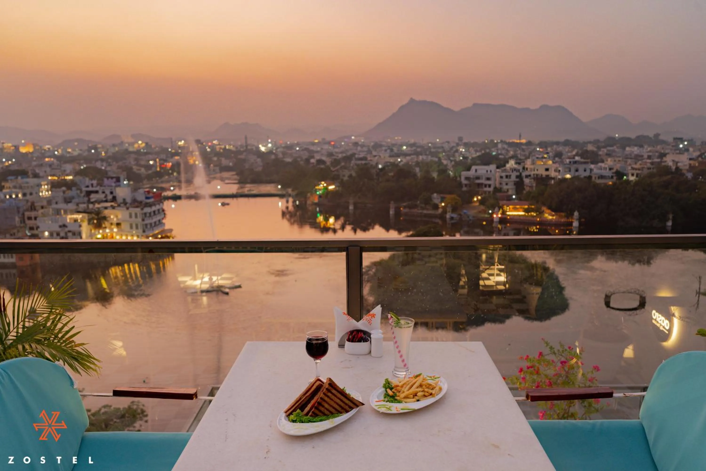 Bird's eye view in Zostel Udaipur
