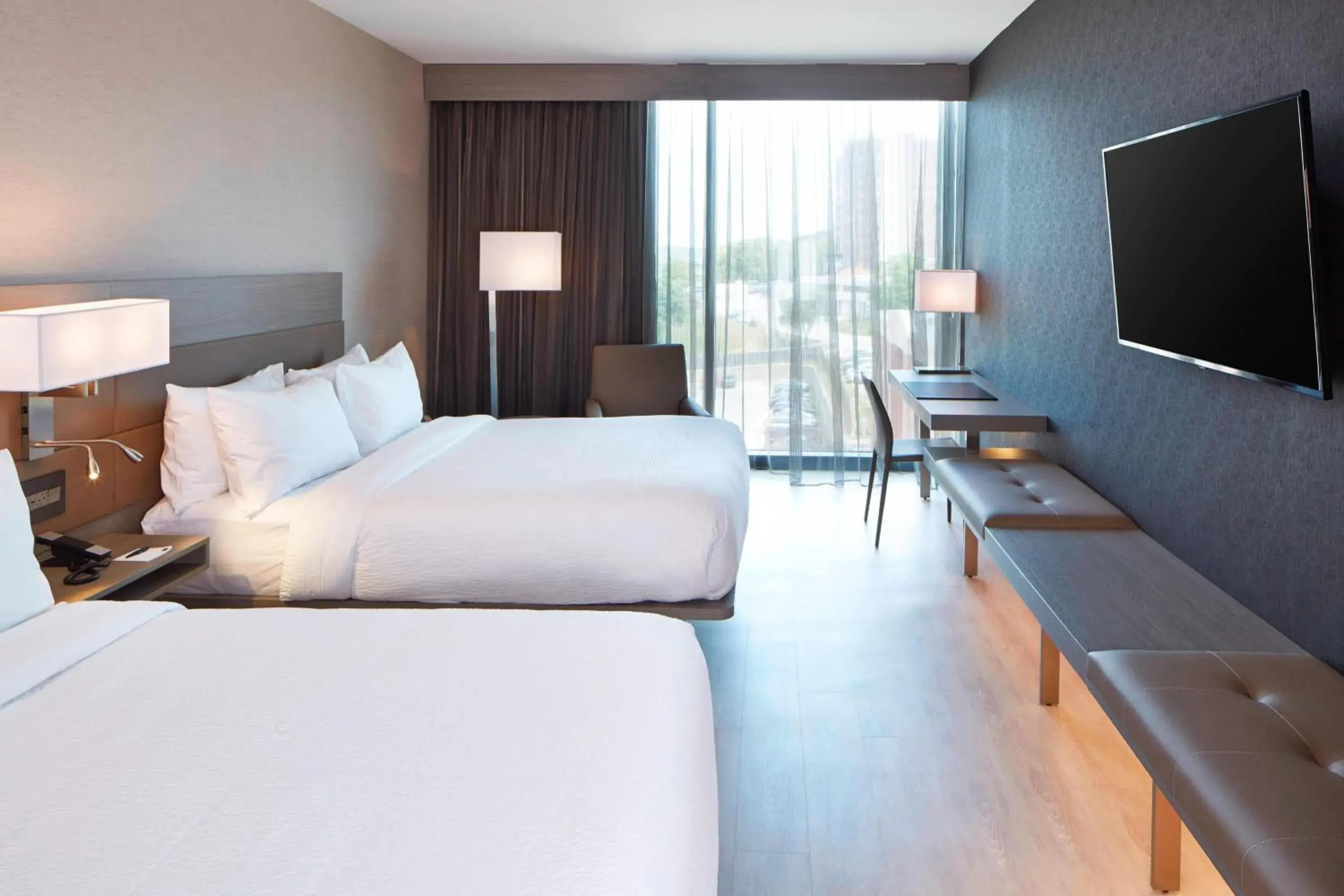 Queen Room with Two Queen Beds - Hearing Accessible in AC Hotel by Marriott Des Moines East Village Queen Room with Two Queen Beds - Hearing Accessible in AC Hotel by Marriott Des Moines East Village