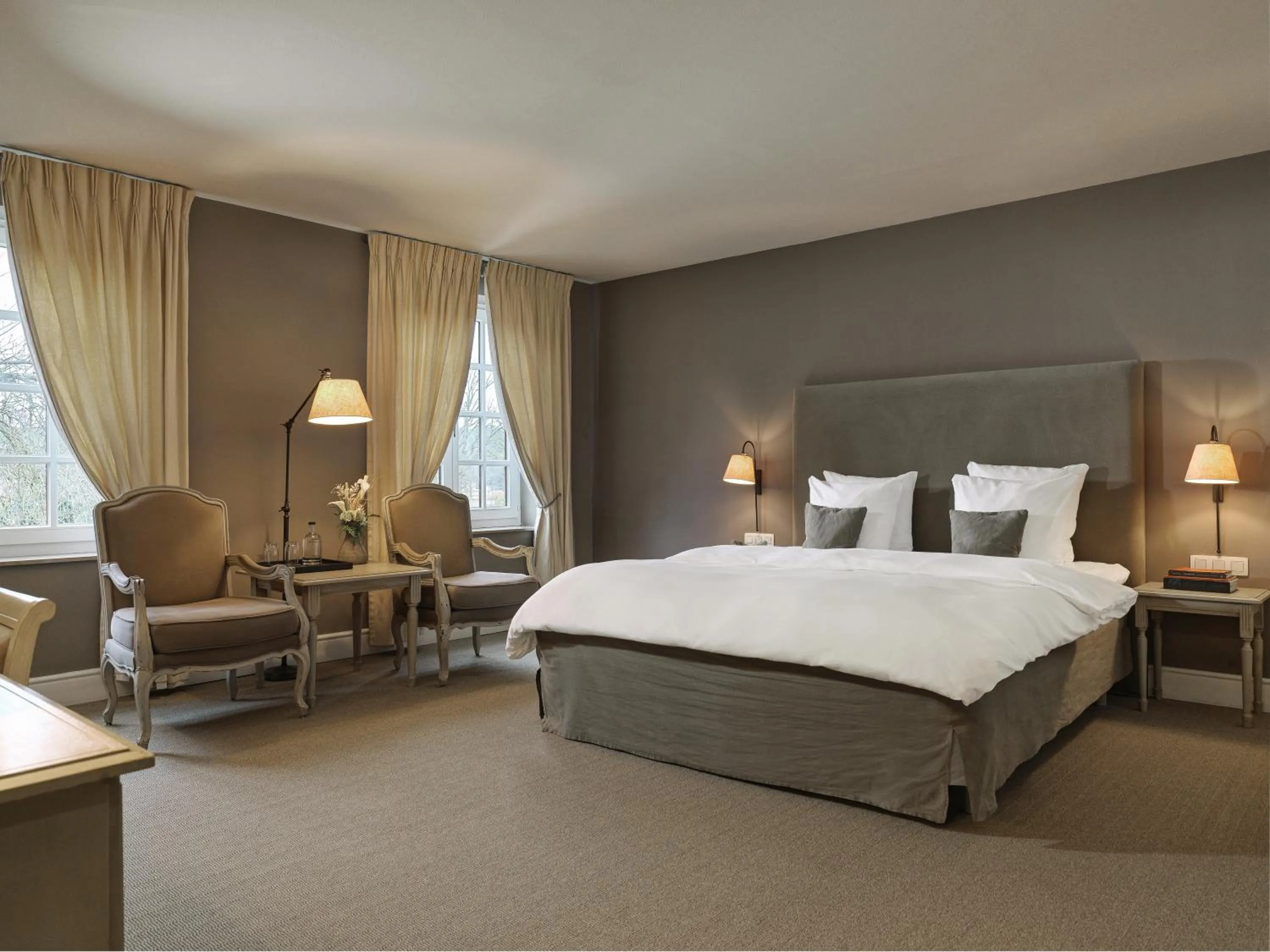 Bed in La Butte aux Bois a Small Luxury Hotel of the World