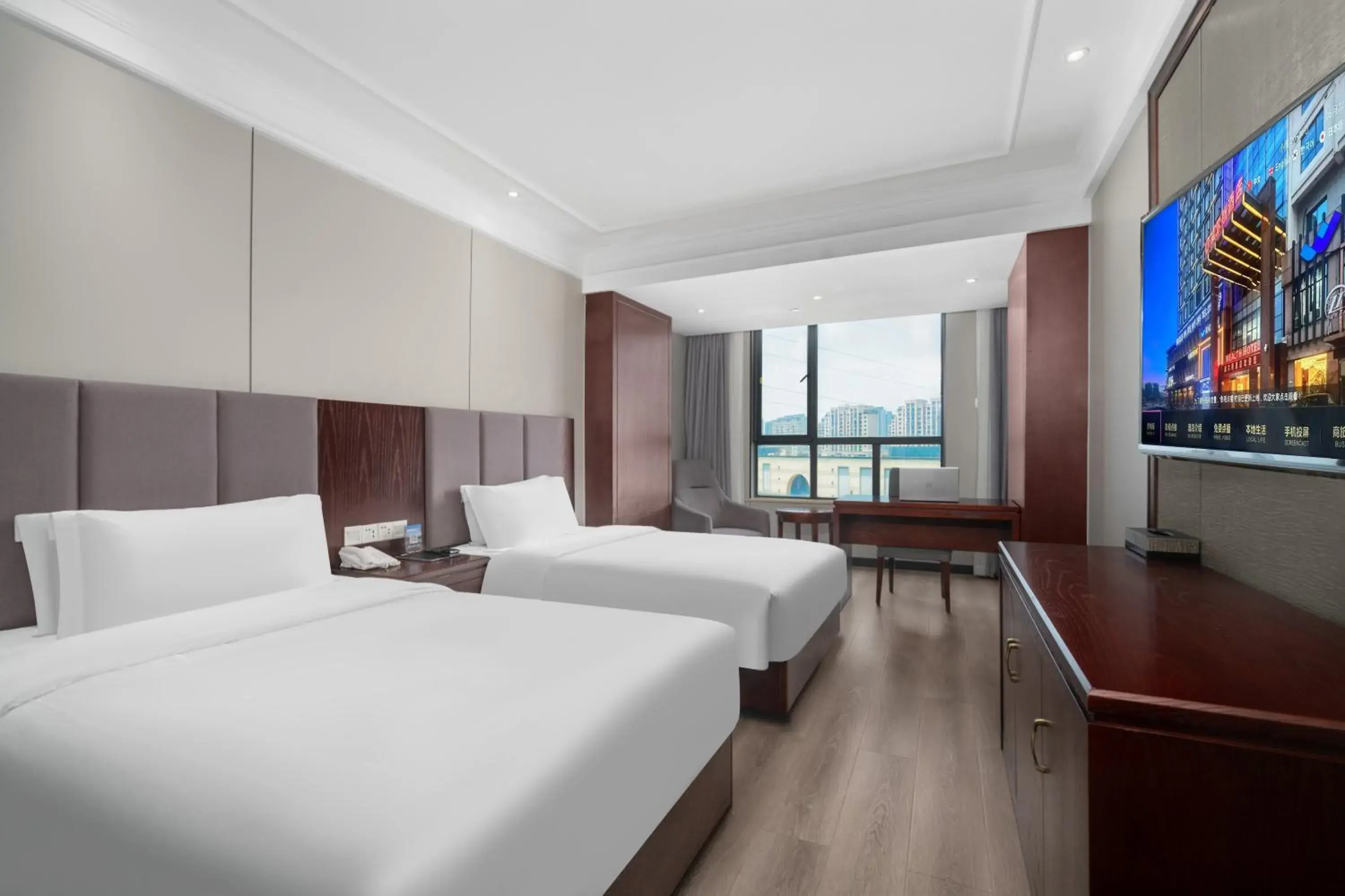 Deluxe Twin Room in Huzhou Wealth Hotel Deluxe Twin Room in Huzhou Wealth Hotel