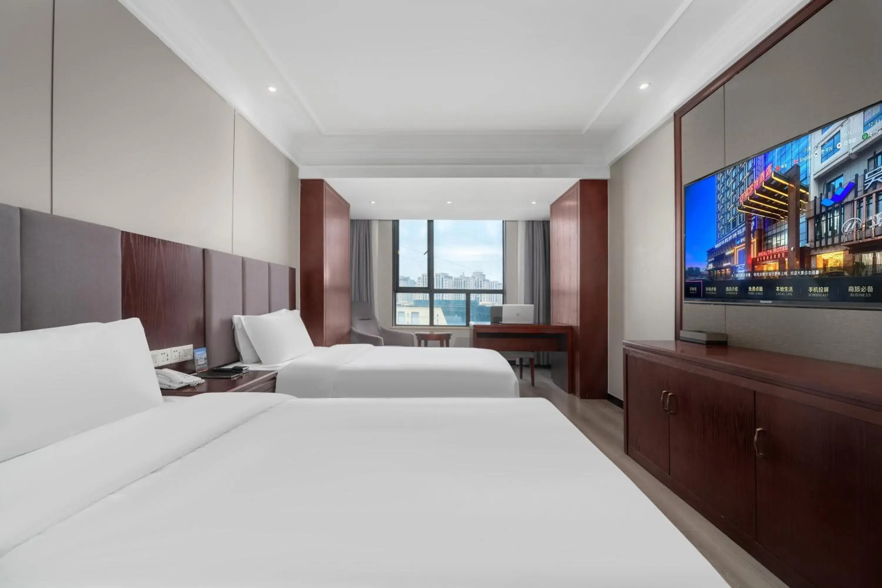 Superior Twin Room in Huzhou Wealth Hotel Superior Twin Room in Huzhou Wealth Hotel