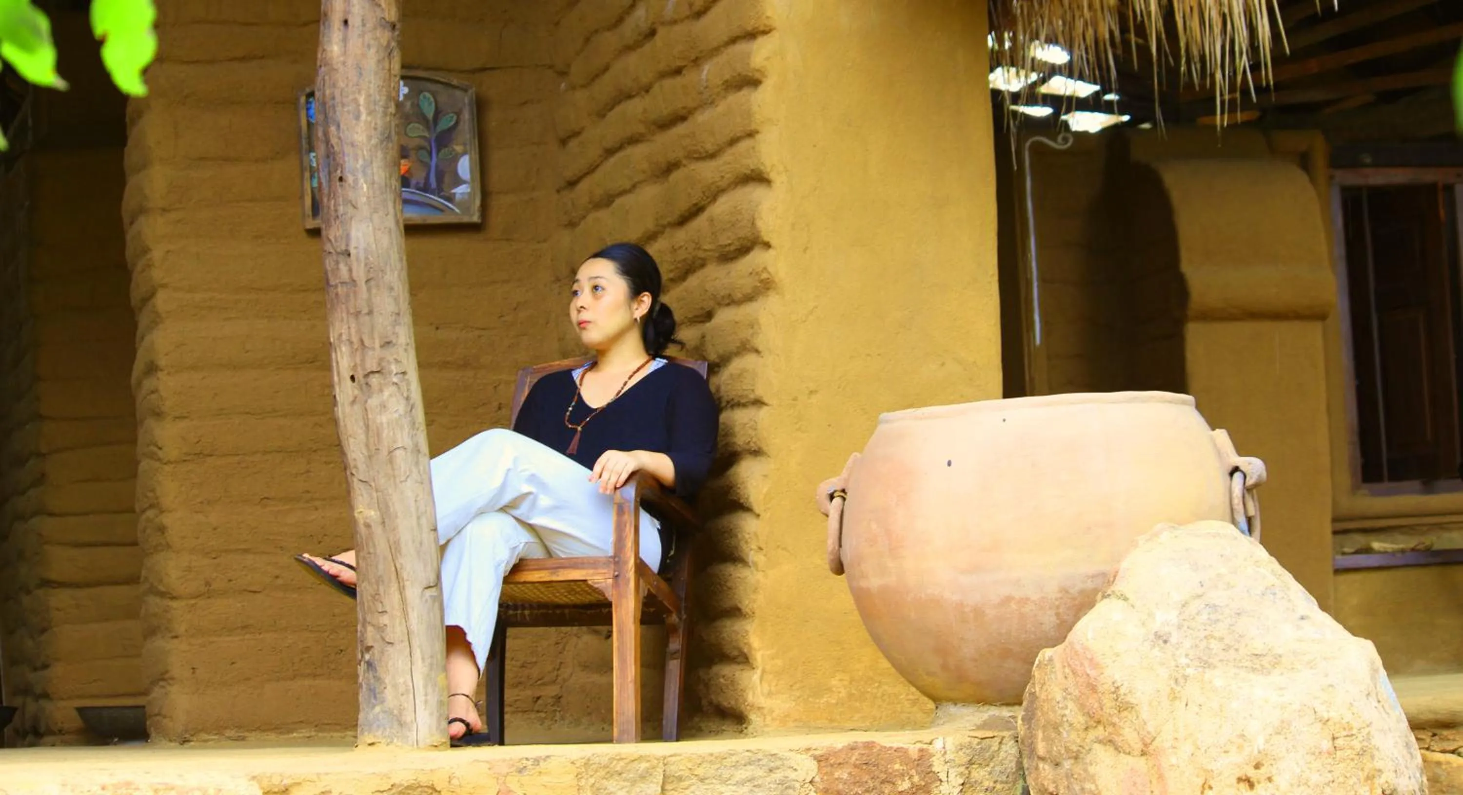 Communal lounge/ TV room in Athreya Ayurveda Ashram