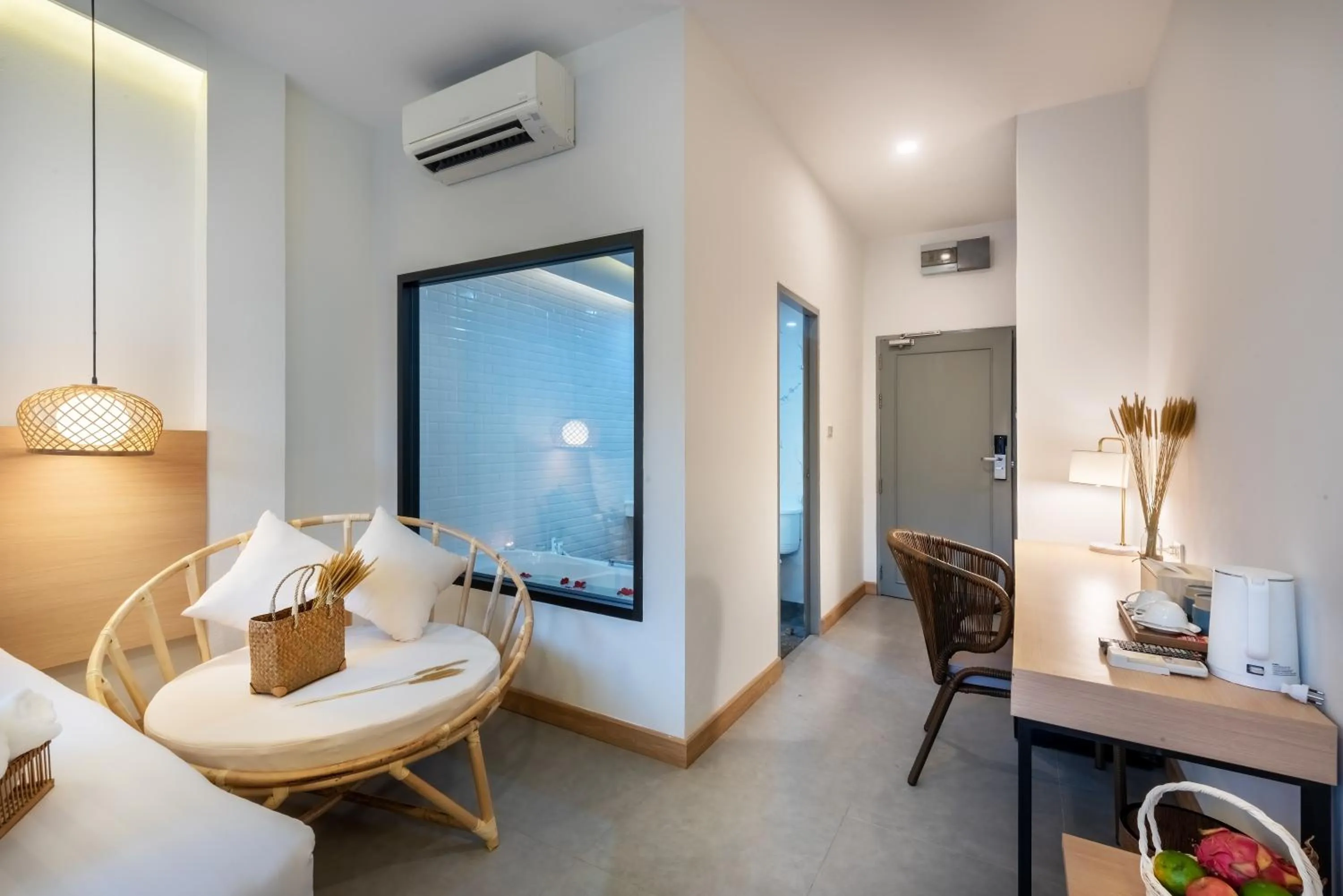 Seating area, Bed in Ai Pai Hotel - 50m to Pai Walking Street & Night Market