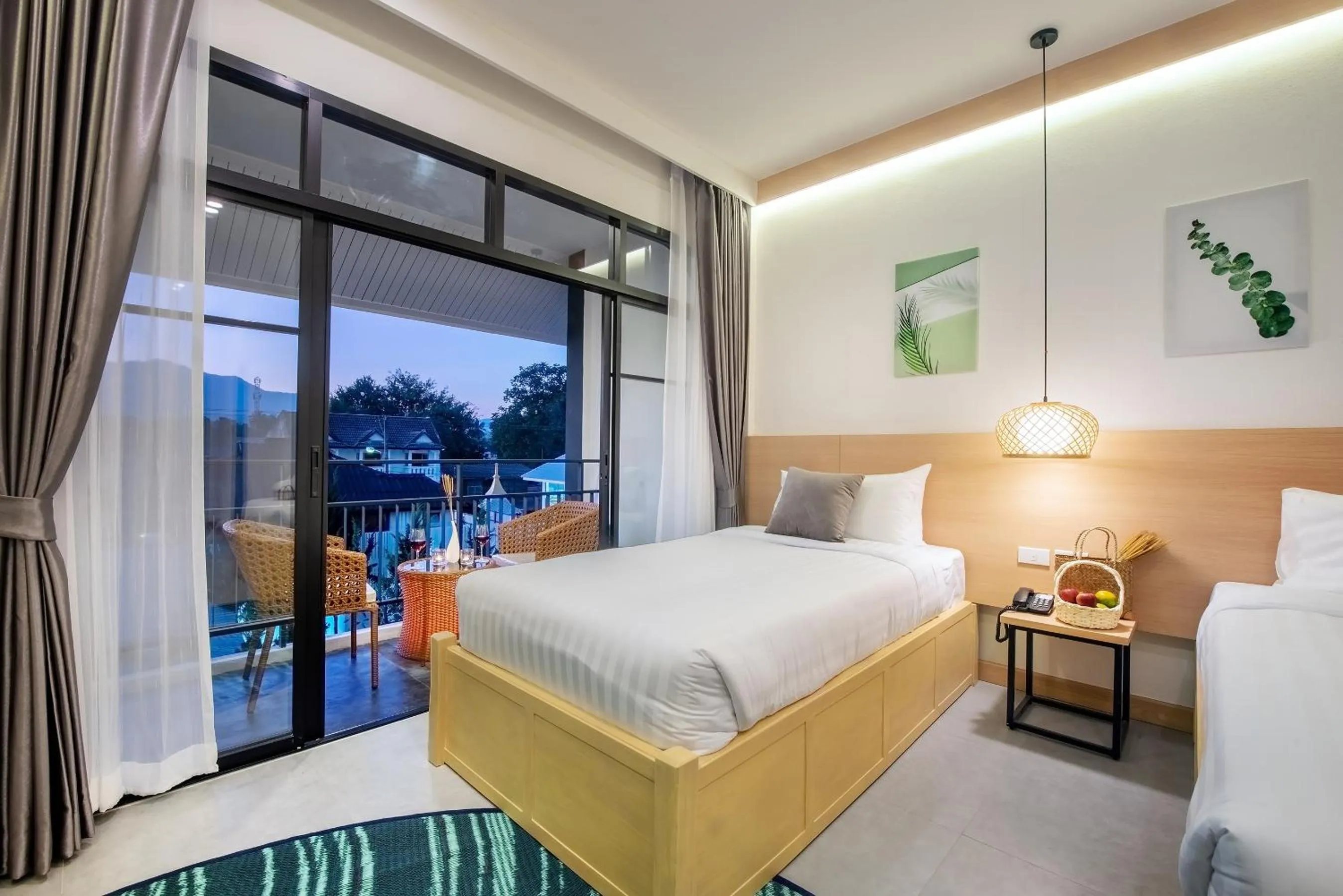 Living room, Bed in Ai Pai Hotel - 50m to Pai Walking Street & Night Market