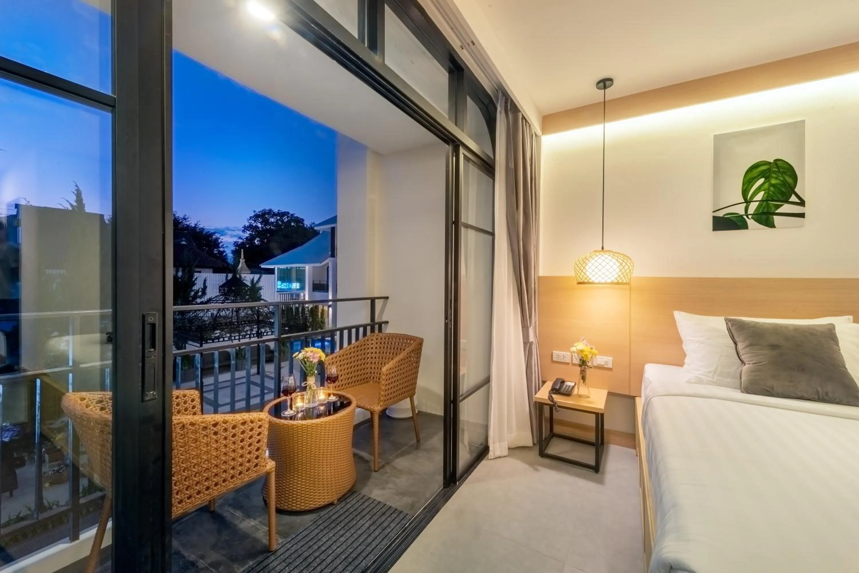 View (from property/room), Bed in Ai Pai Hotel - 50m to Pai Walking Street & Night Market