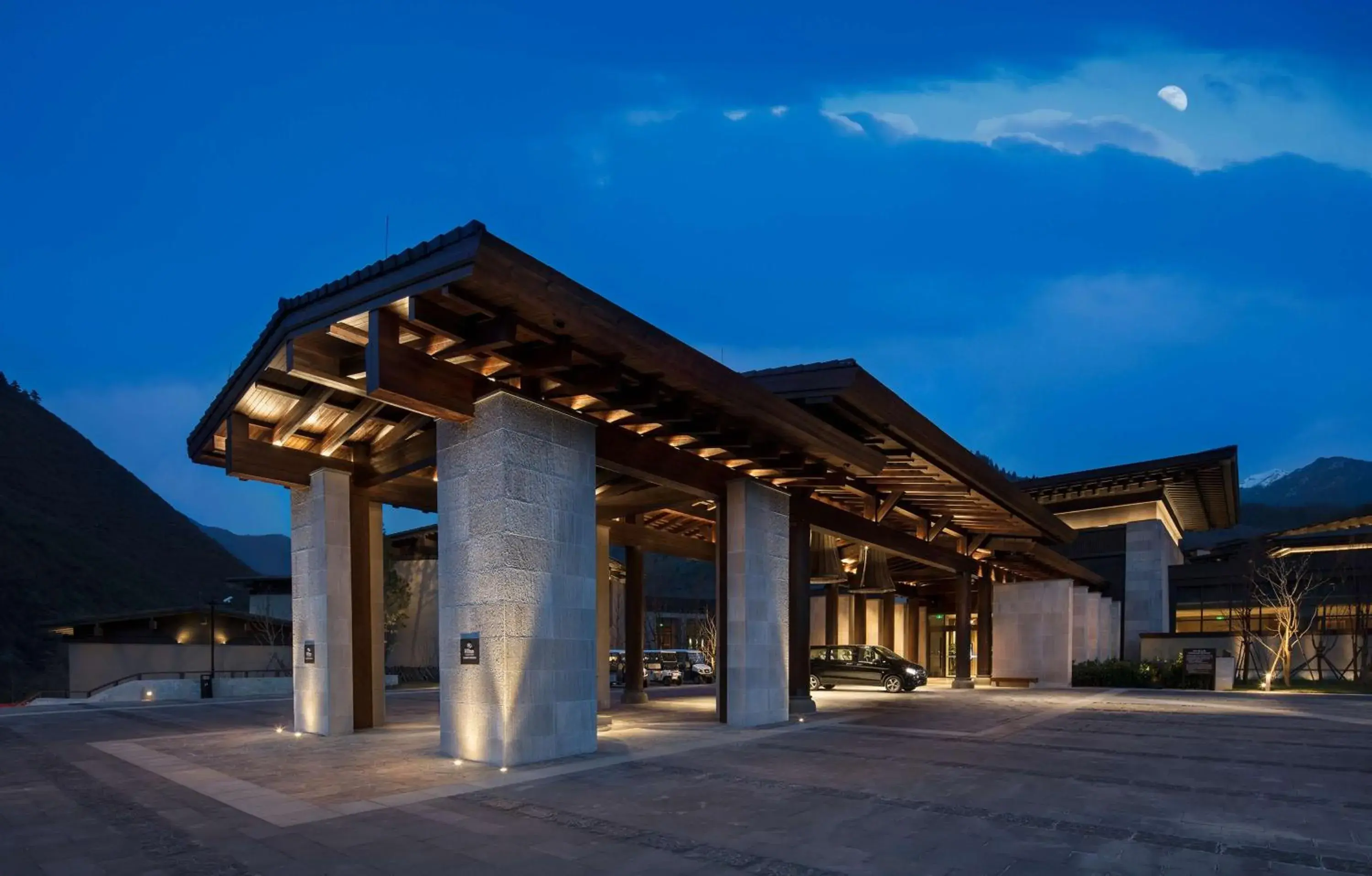 Property building in Hilton Jiuzhaigou Resort Property building in Hilton Jiuzhaigou Resort