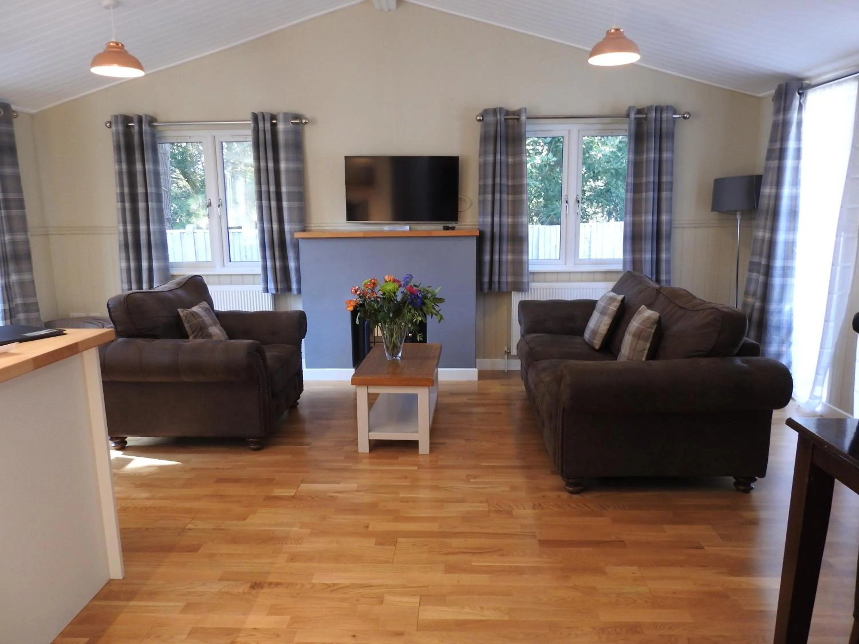 Living room in Golden Cross Holiday Park