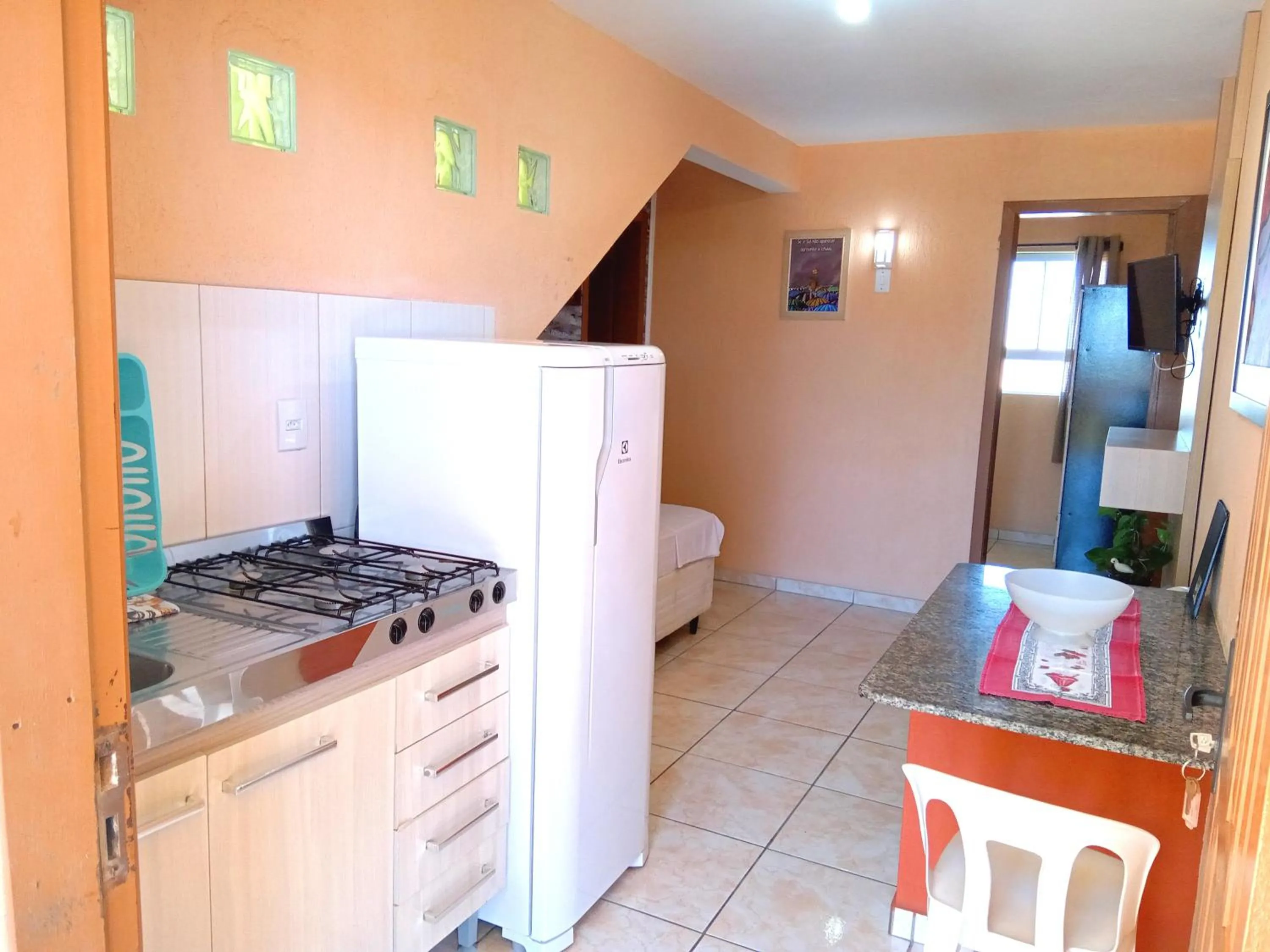 Kitchen or kitchenette in Pousada Mirante Dos Barcos