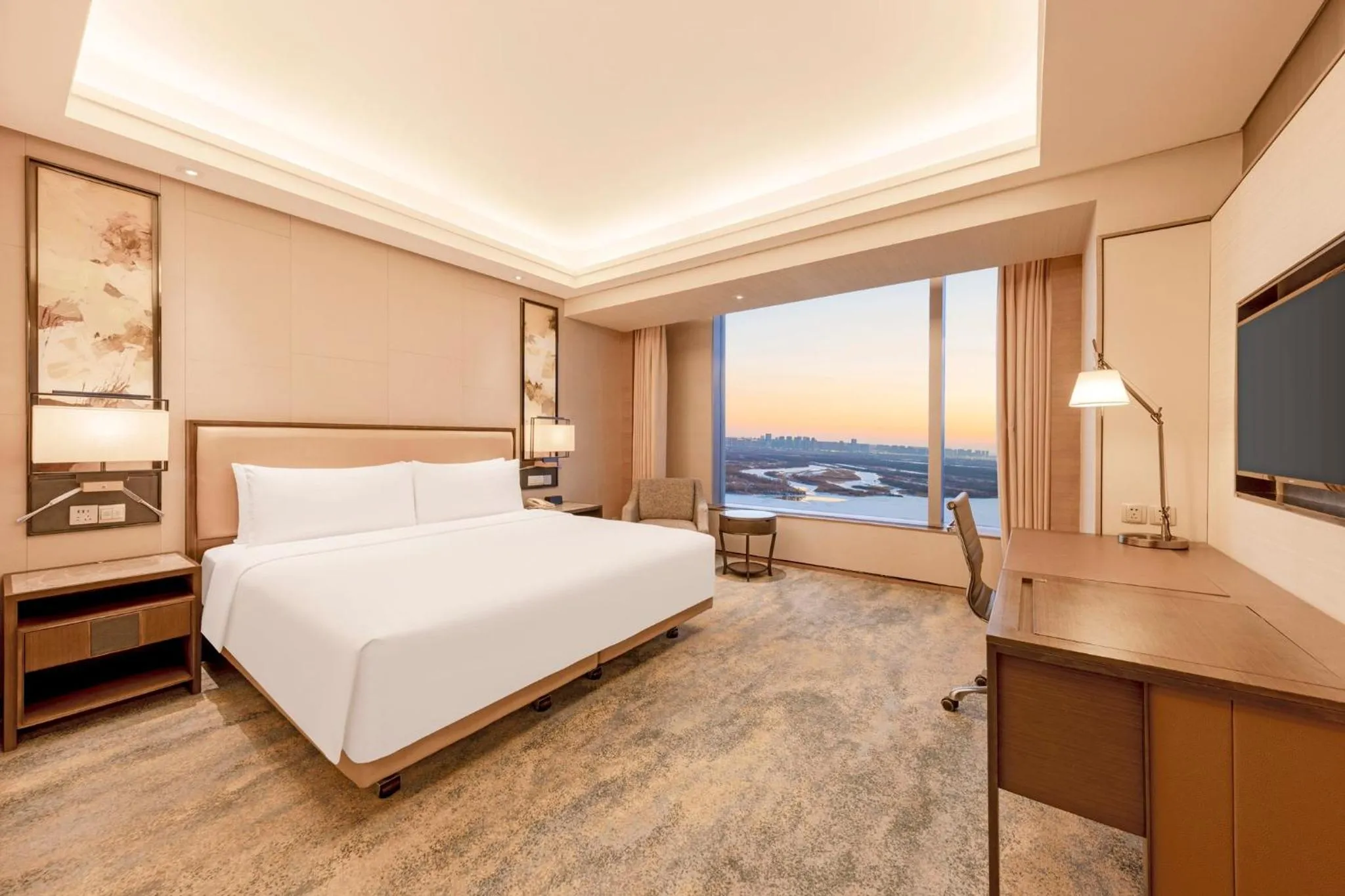 Photo of the whole room, Bed in Shangri-La Songbei, Harbin