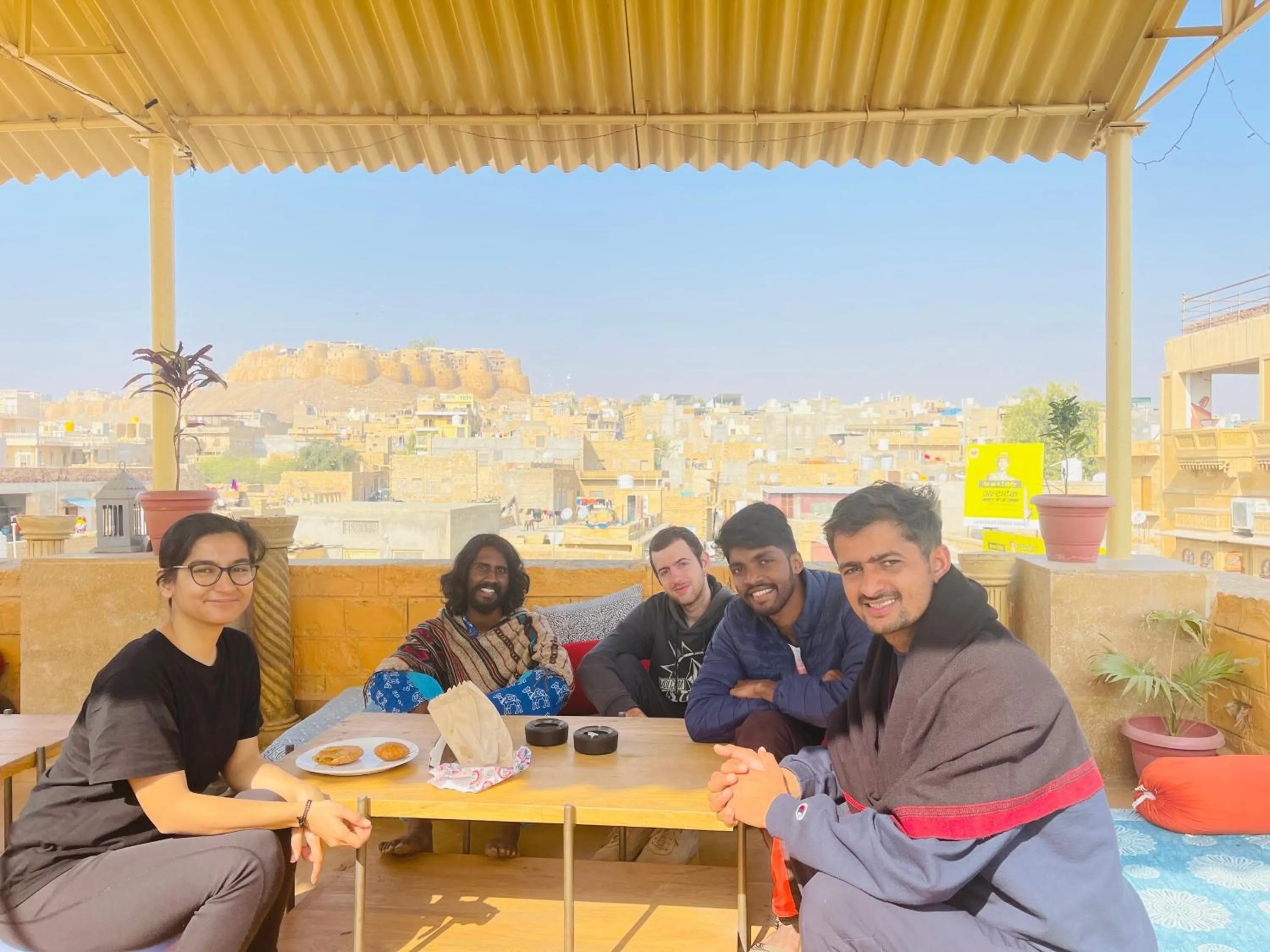 People in Jaisalmer Hostel Crowd