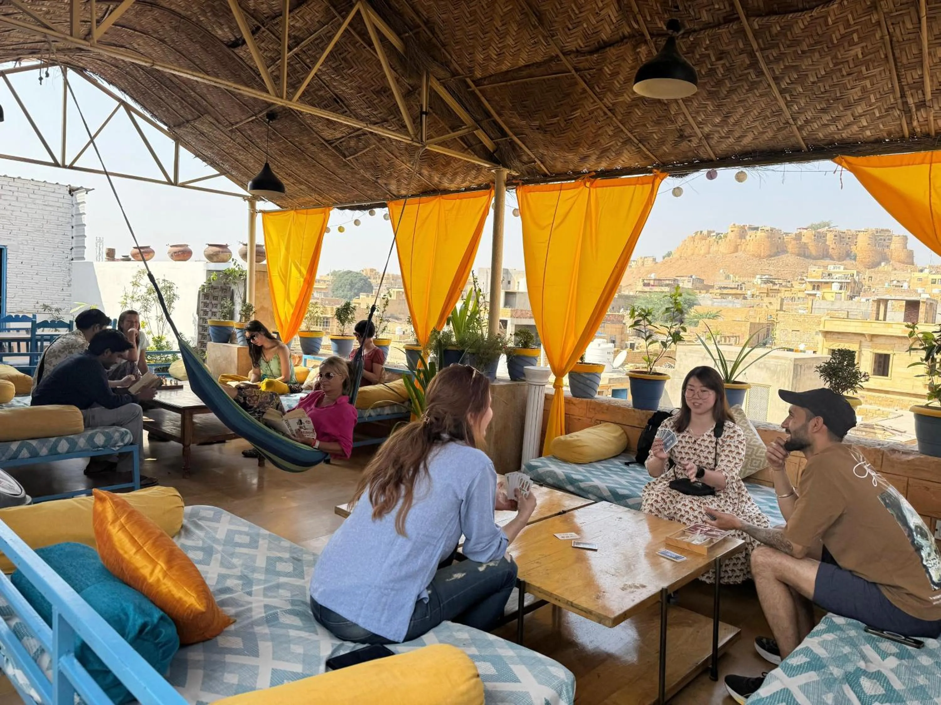 Property building in Jaisalmer Hostel Crowd