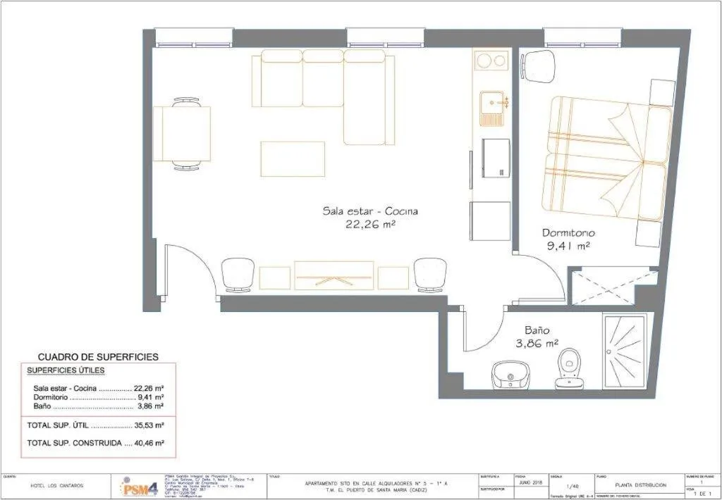 Floor plan in Apartamentos Los Cantaros