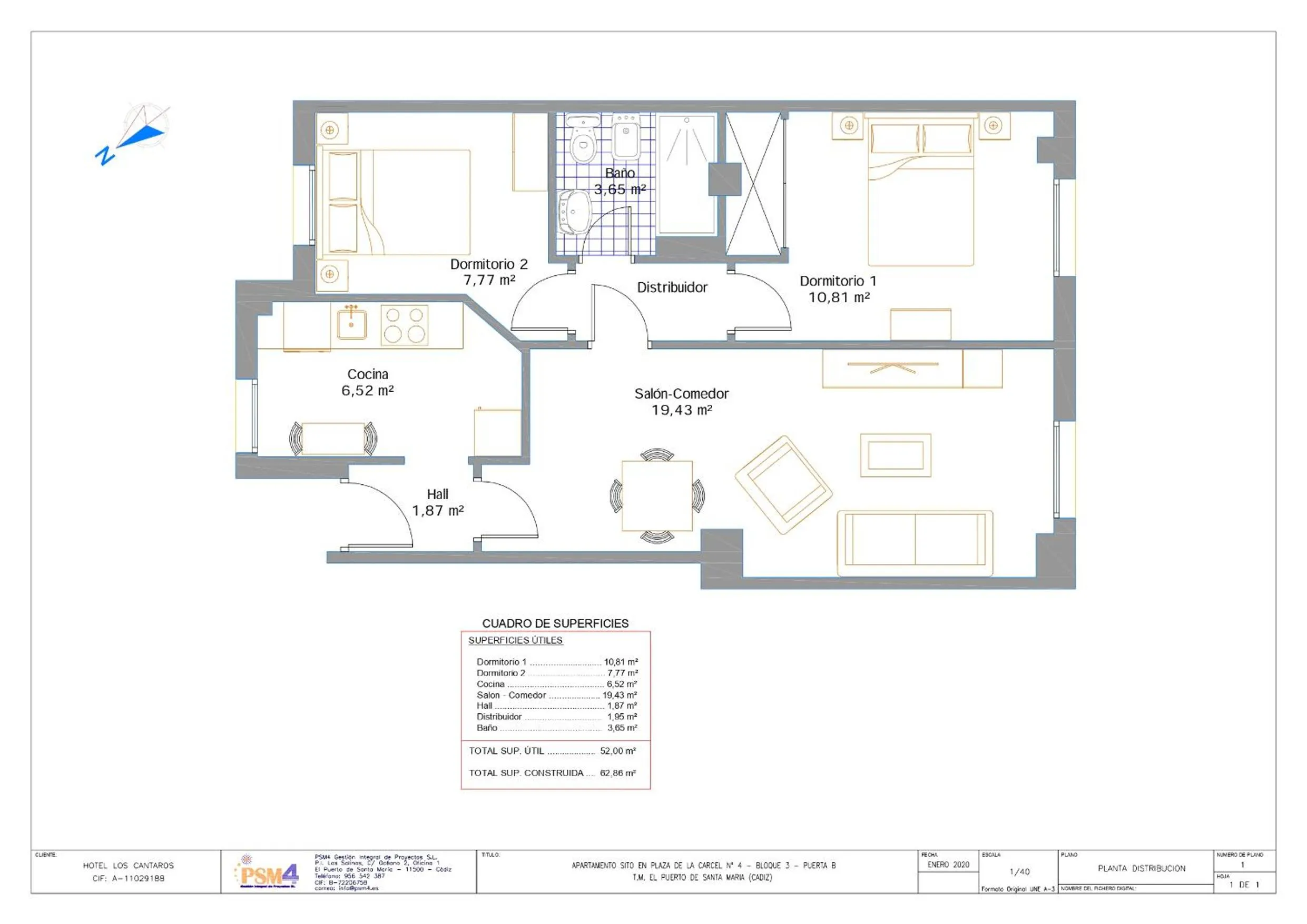 Floor plan in Apartamentos Los Cantaros