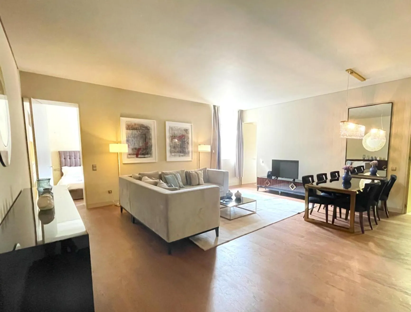 Living room, Bed in Lisbon Finestay 8 Building Apartments