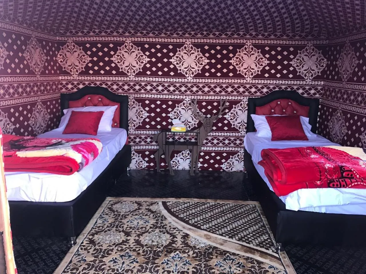 Bed in Wadi Rum Quiet Village Camp