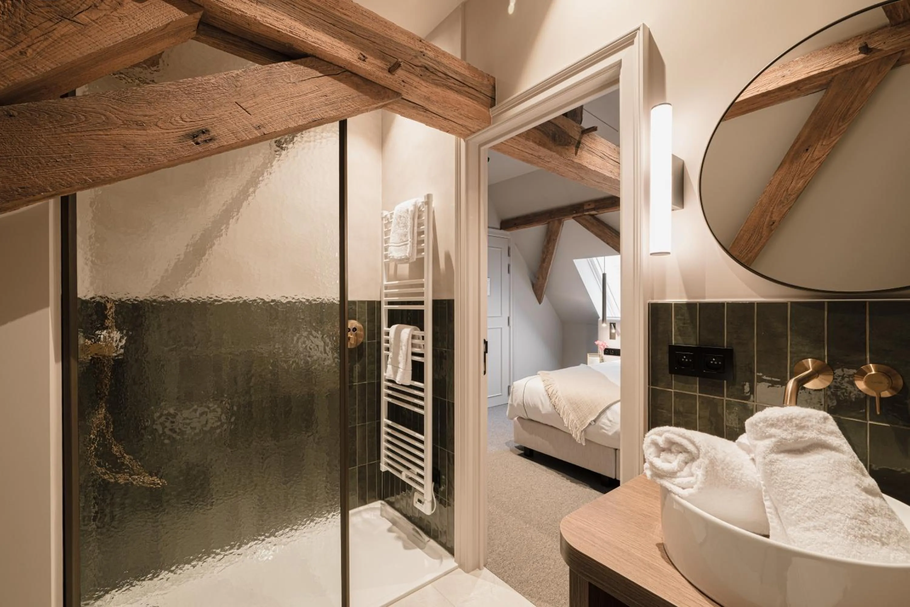 Bathroom, Bed in Boutiquehotel Le Foulage - adults only