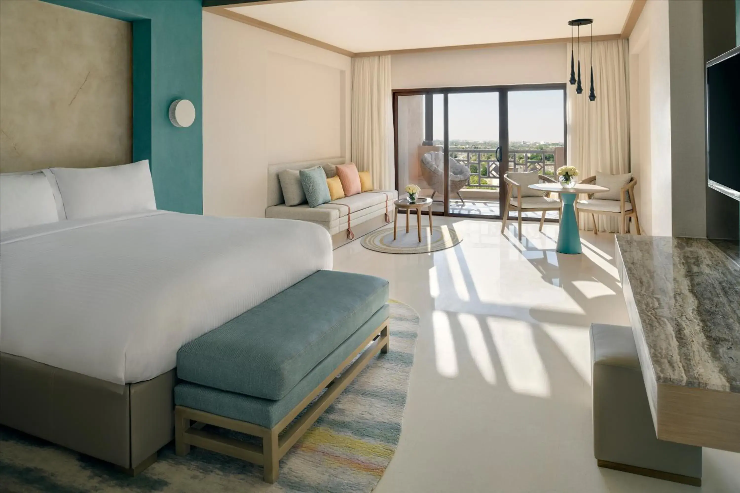 Balcony/Terrace, Bed in InterContinental Durrat Al Riyadh Resort & Spa by IHG Balcony/Terrace, Bed in InterContinental Durrat Al Riyadh Resort & Spa by IHG