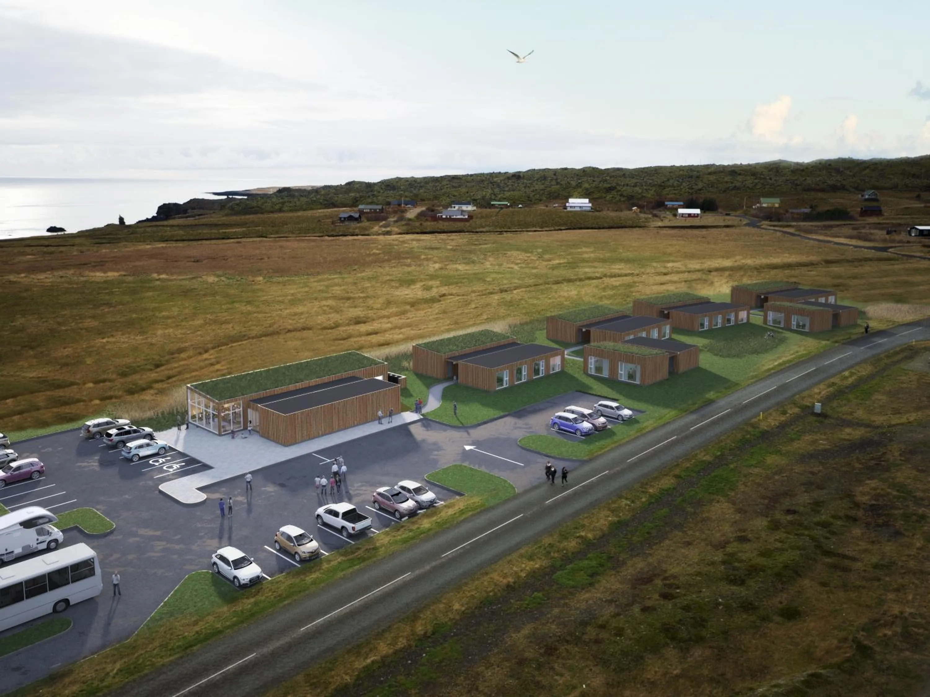 Bird's eye view in Arnarstapi Cottages