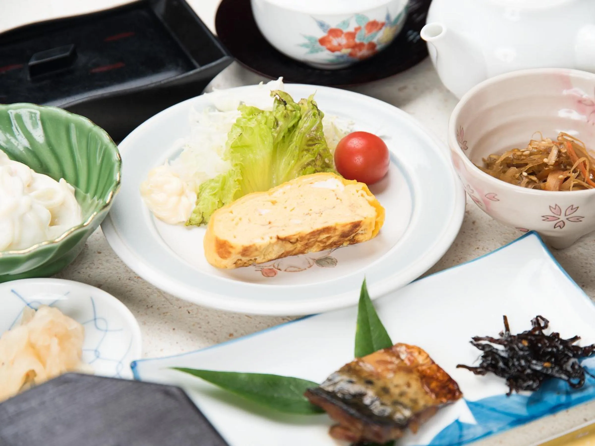 Asian breakfast in Ryokan Marue Honkan