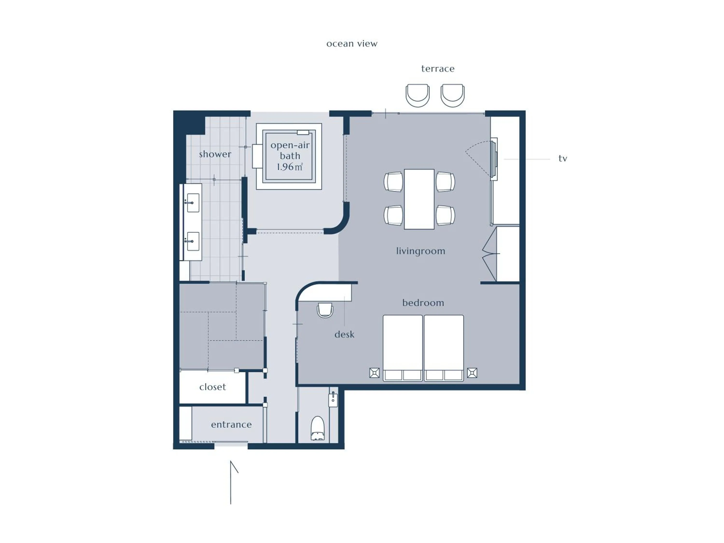 Floor plan in IZU RETREAT by Onko Chishin