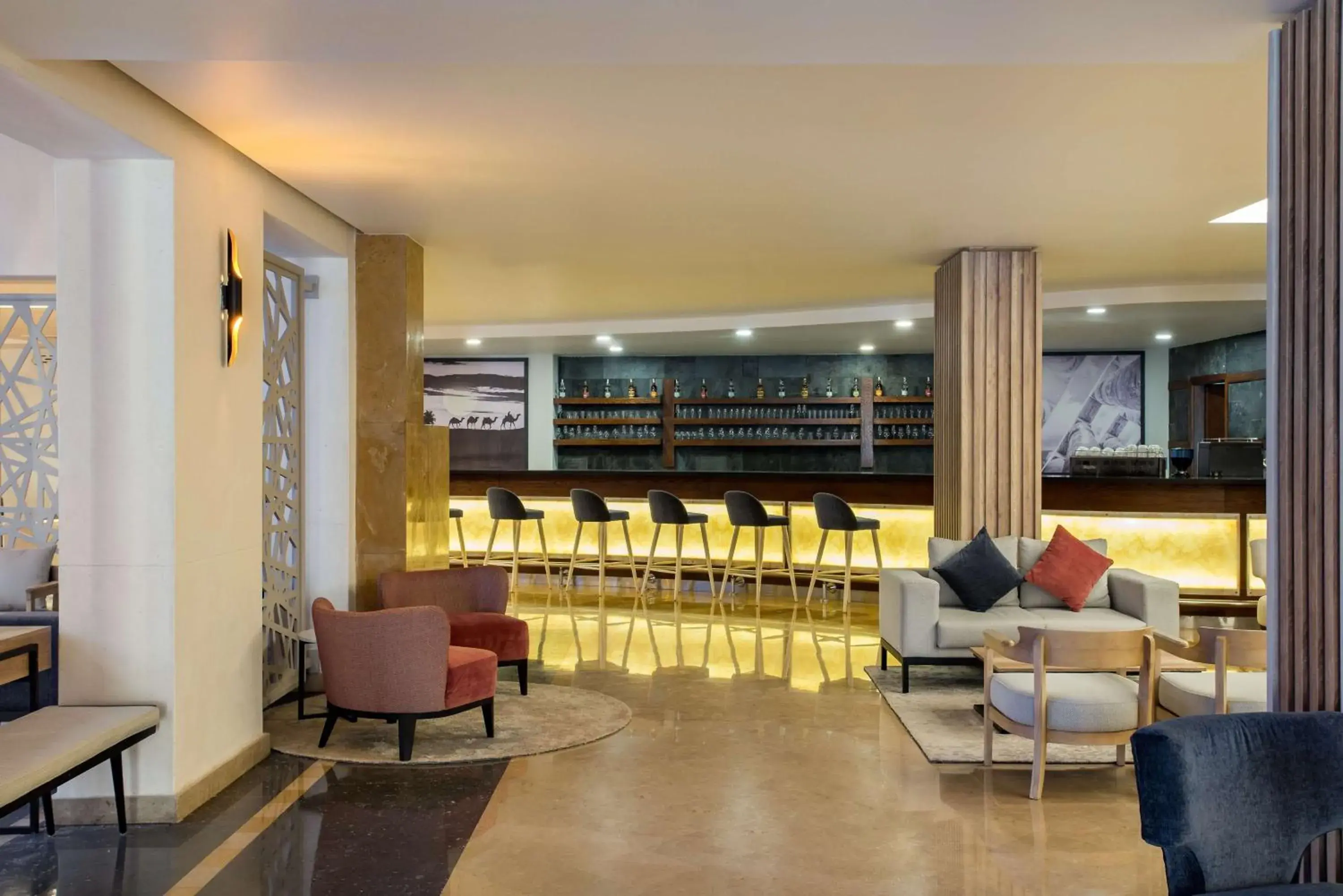 Lounge or bar in Marina Resort Port Ghalib, a member of Radisson Individuals Lounge or bar in Marina Resort Port Ghalib, a member of Radisson Individuals