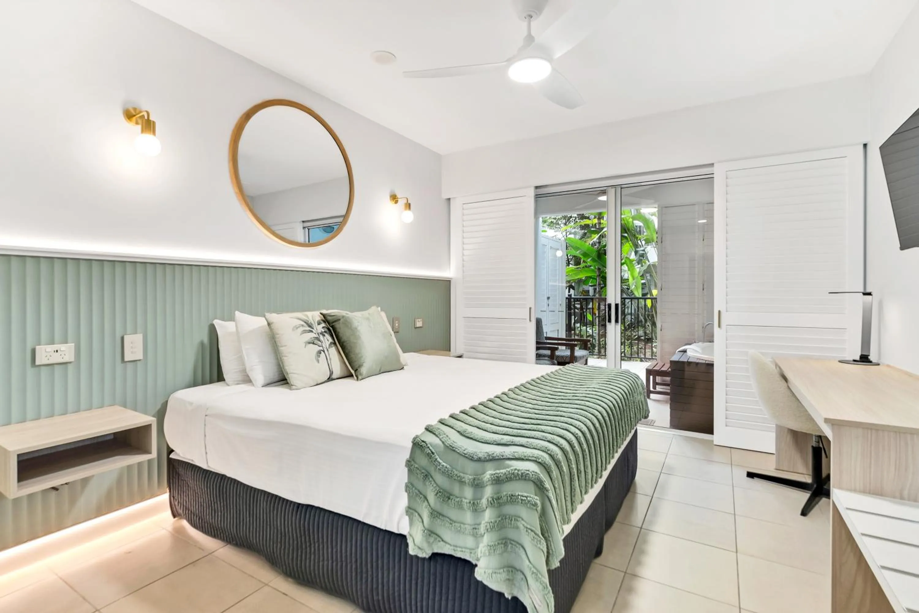 Bed in Elysium Private Apartments at Beach Club & Spa