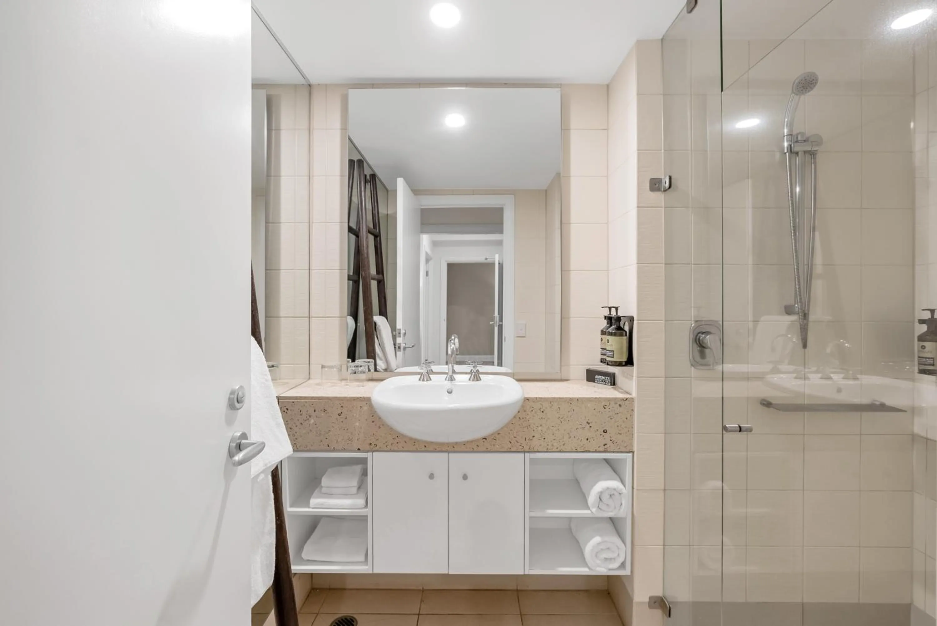 Shower in Elysium Private Apartments at Beach Club & Spa