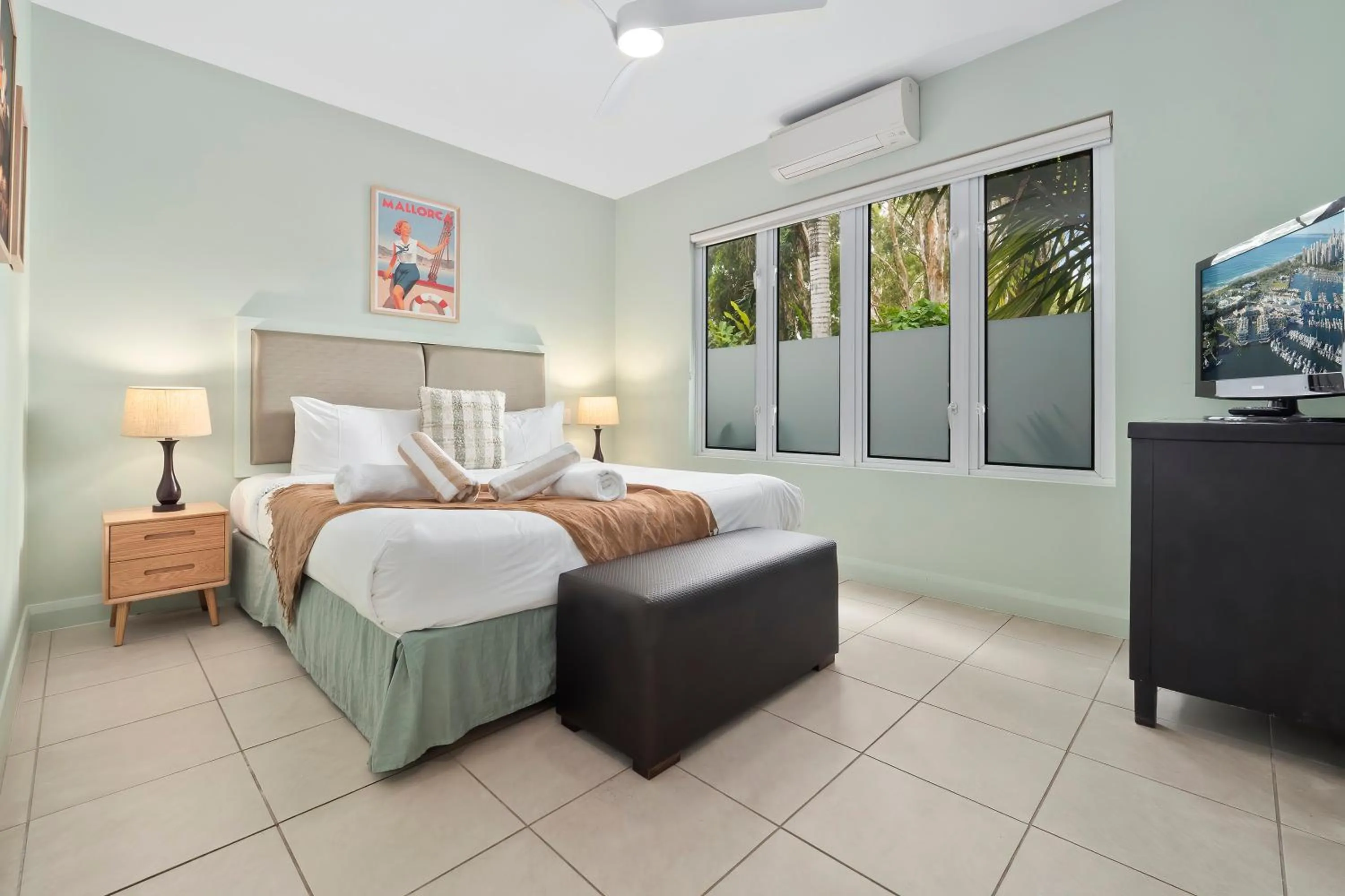 Bed in Elysium Private Apartments at Beach Club & Spa