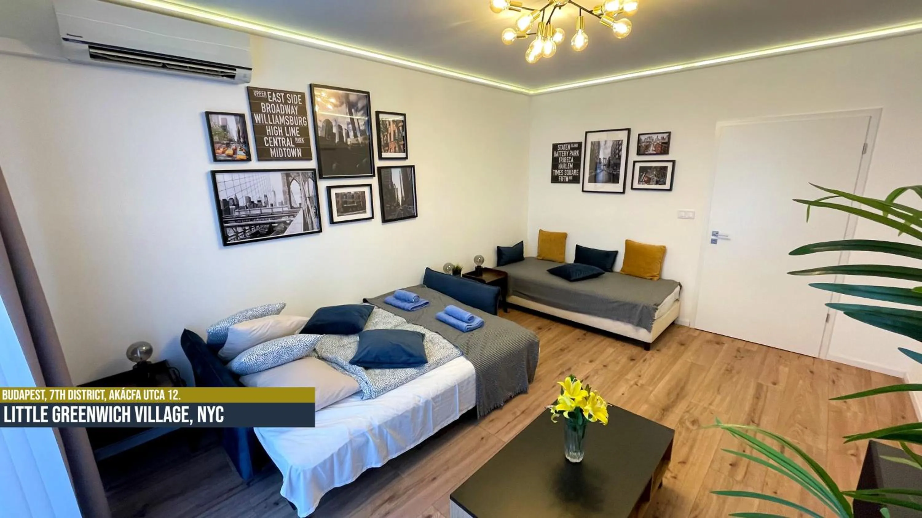 Living room, Bed in Little Americas Ring Apartments