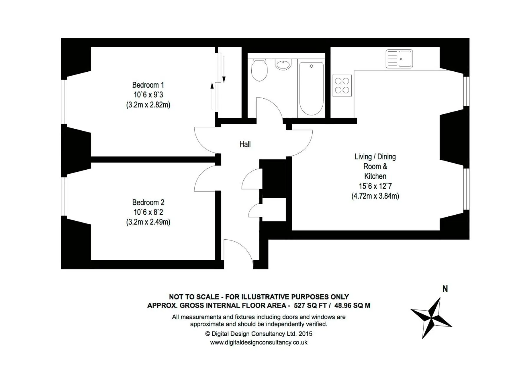 Floor plan in Blair St Scott apt Old Town