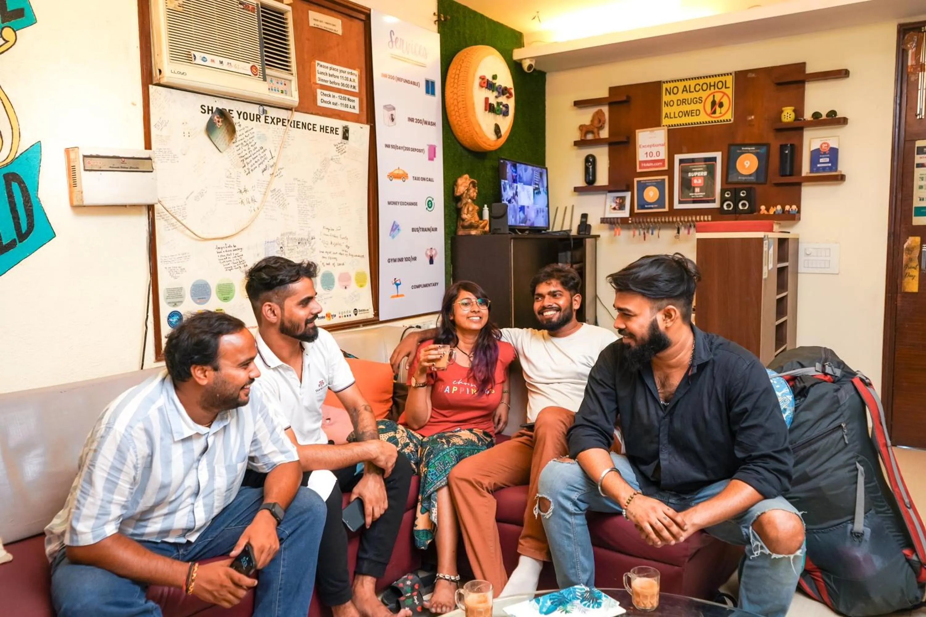 Seating area in AmigosIndia