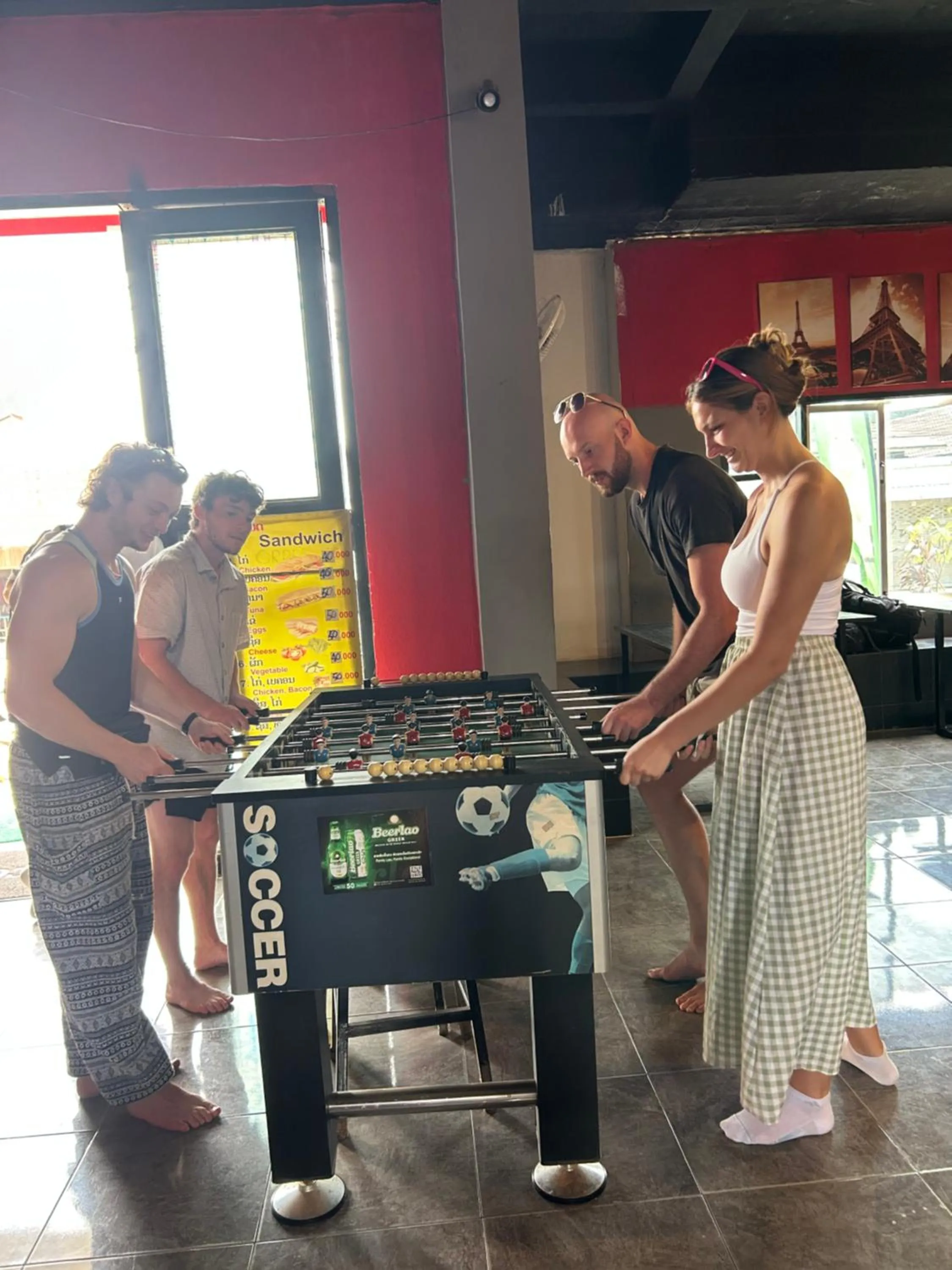 Game Room in Vangvieng Rock Backpacker Rooftop Hostel