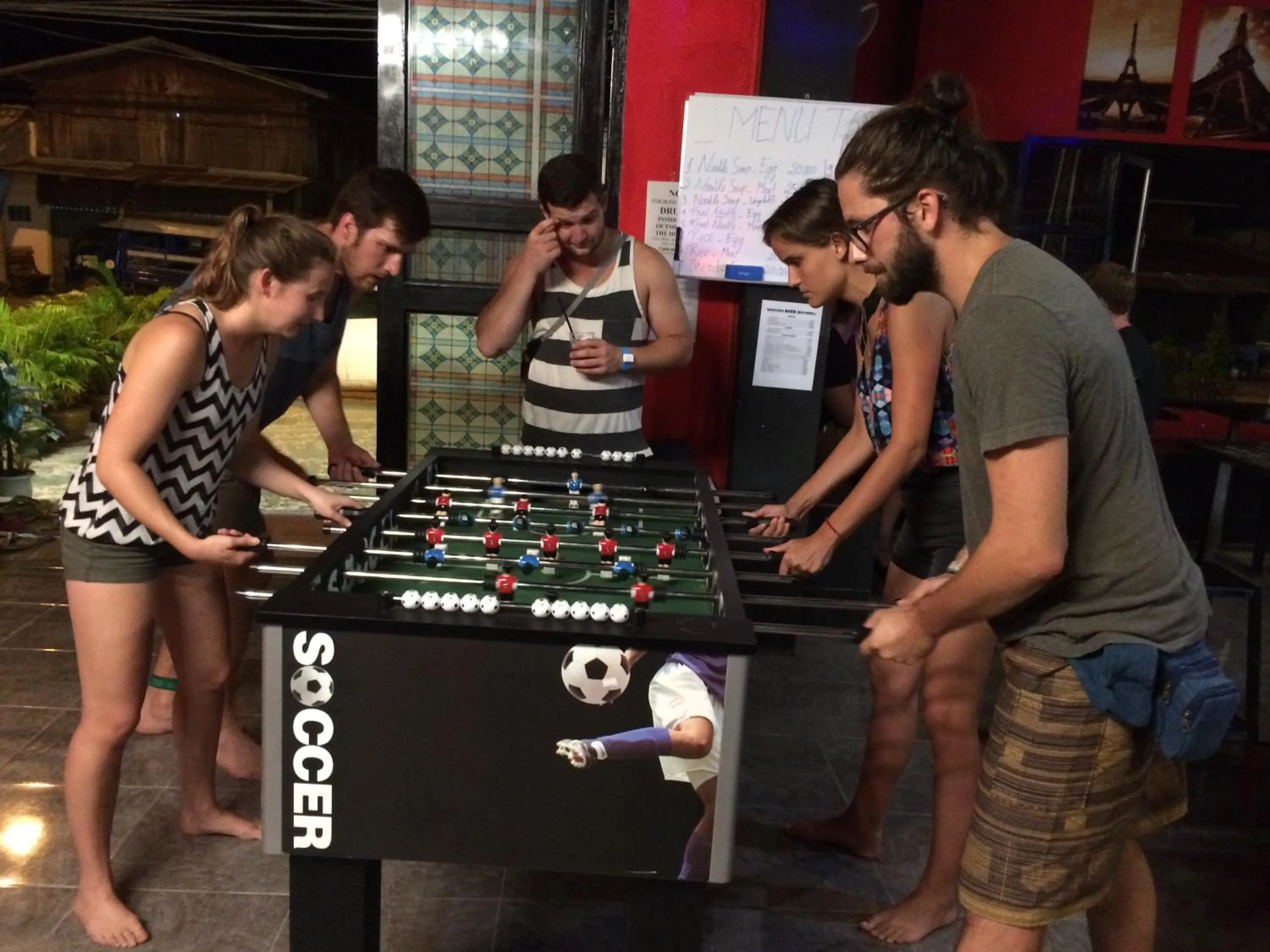 Game Room in Vangvieng Rock Backpacker Rooftop Hostel