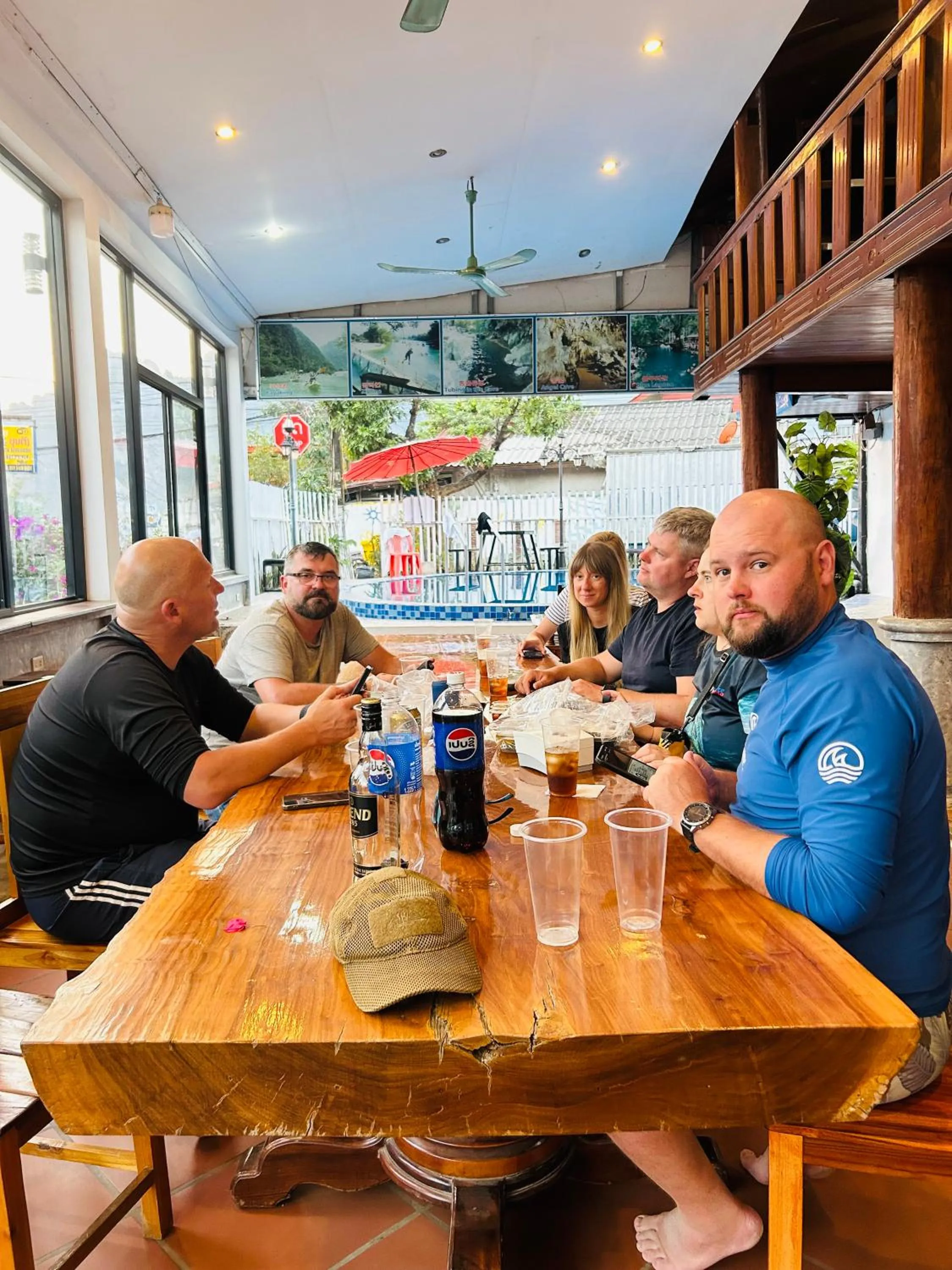 Dining area in Vangvieng Rock Backpacker Rooftop Hostel