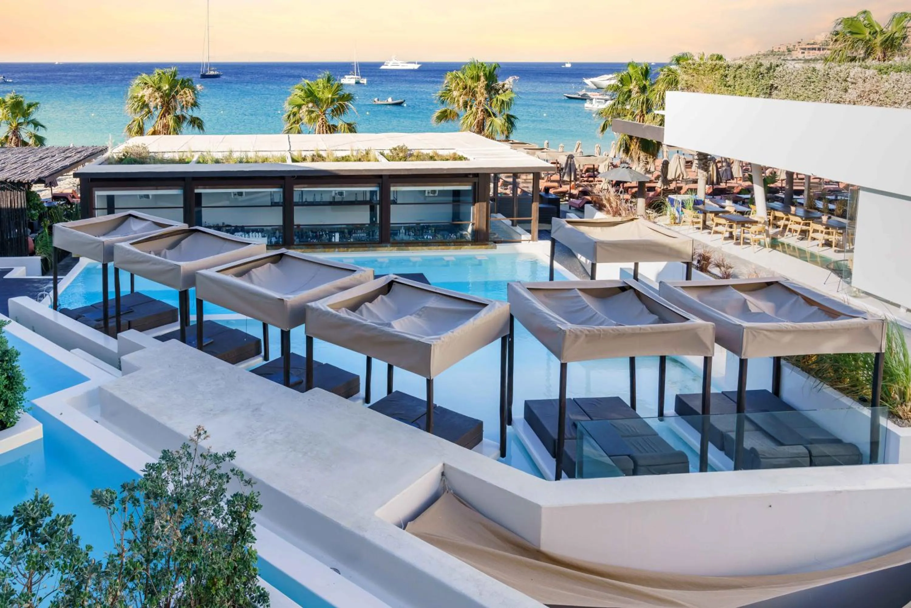 Pool view in Mykonos Dove Beachfront Hotel