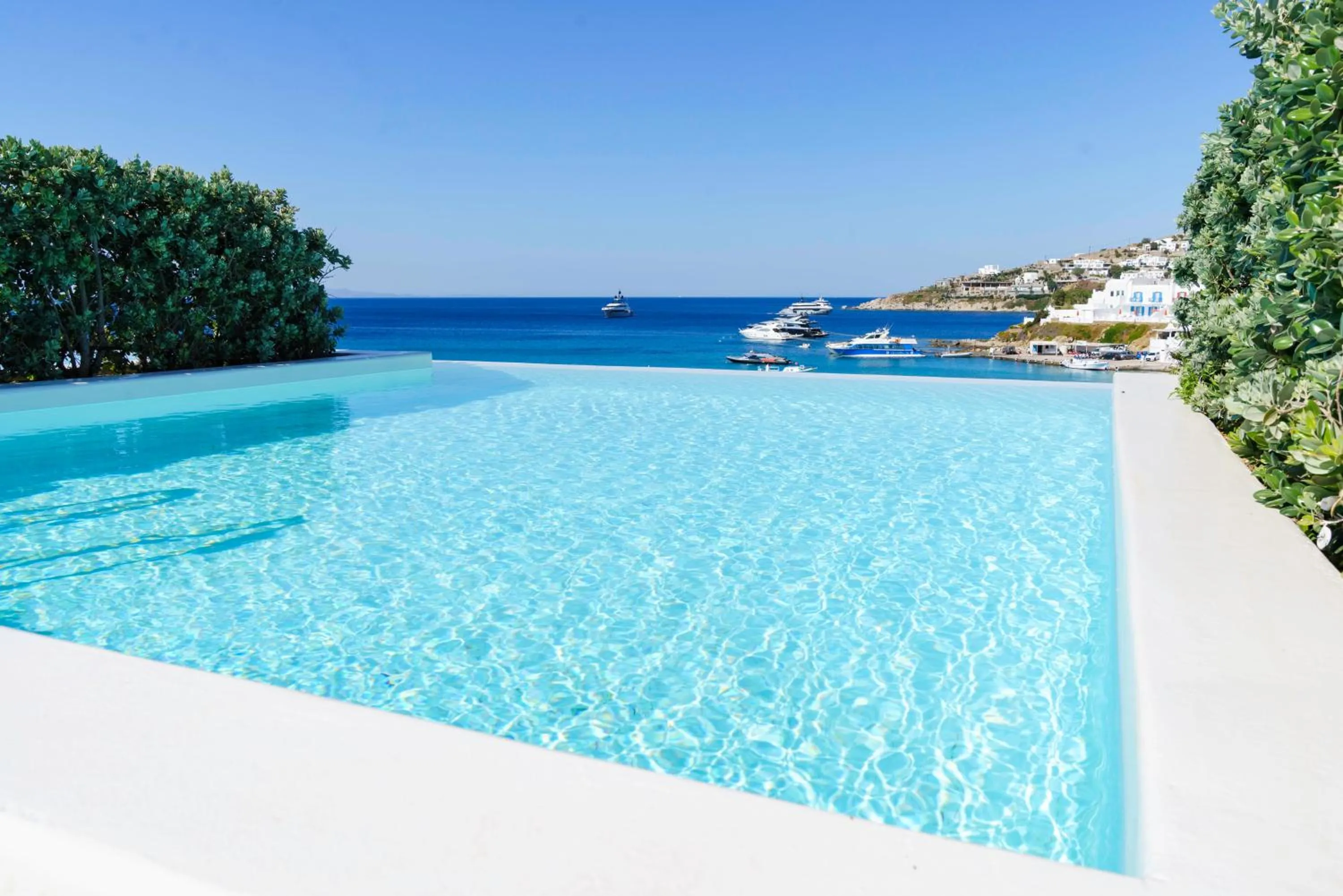 Pool view in Mykonos Dove Beachfront Hotel
