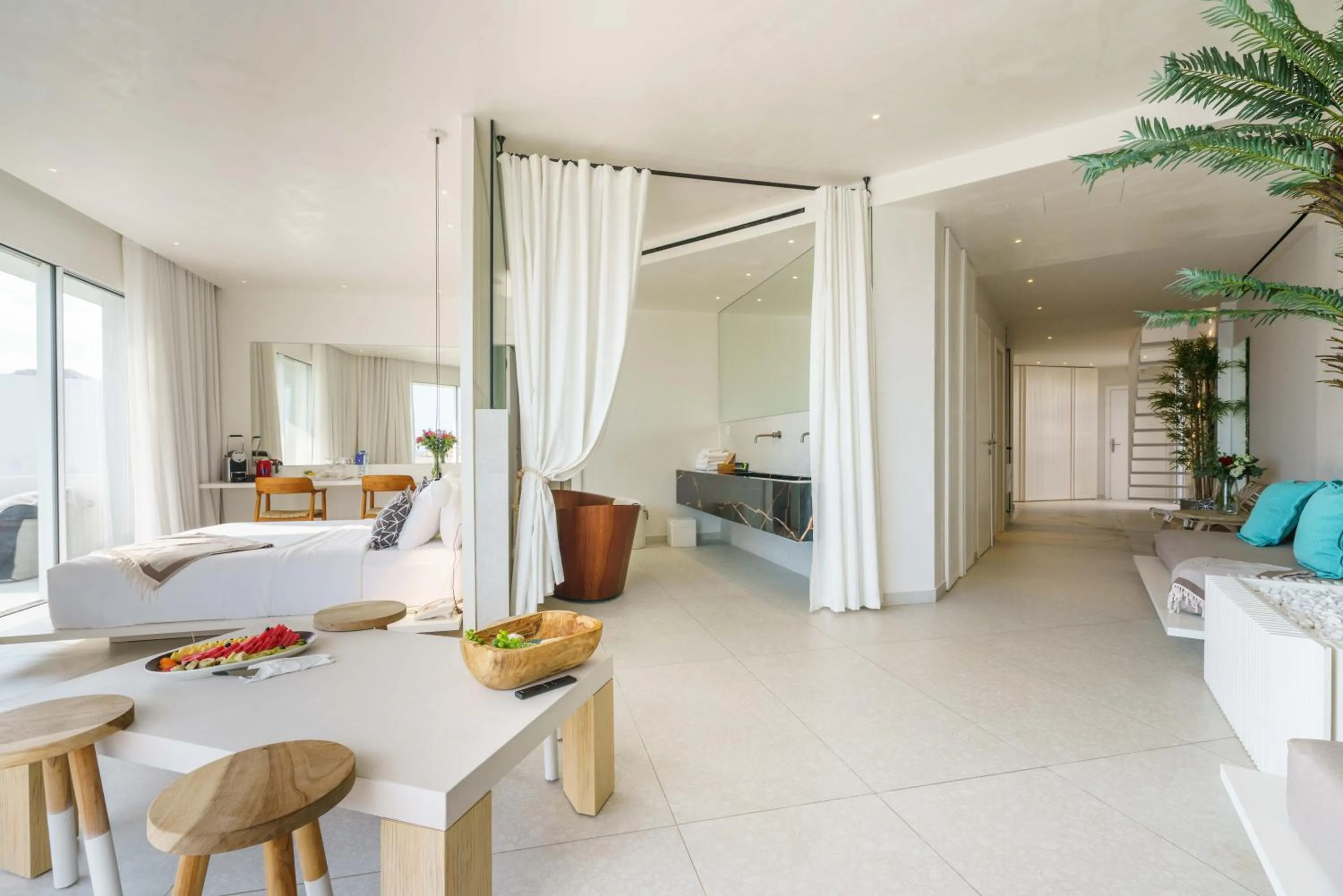 Bedroom in Mykonos Dove Beachfront Hotel