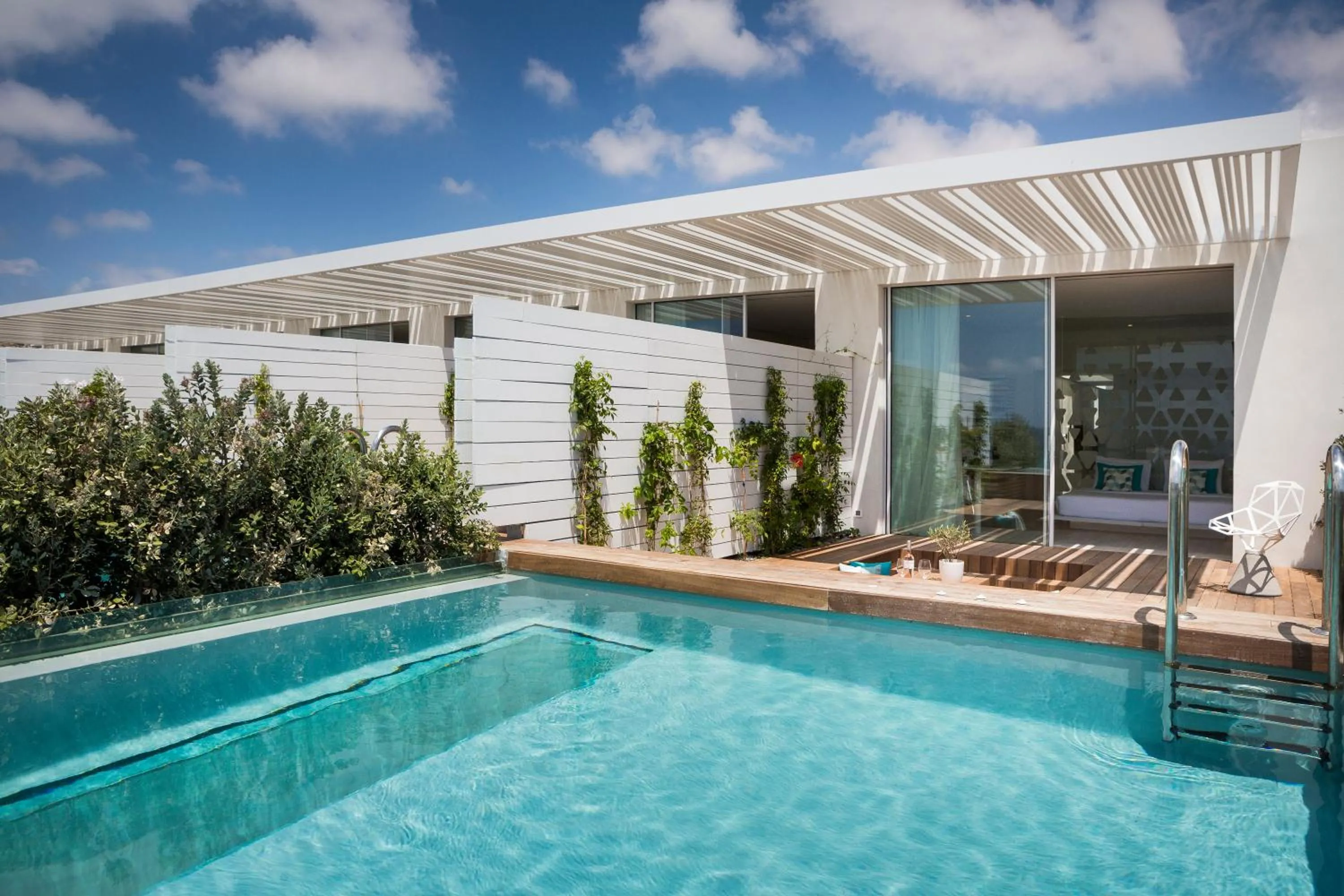 Pool view in Mykonos Dove Beachfront Hotel