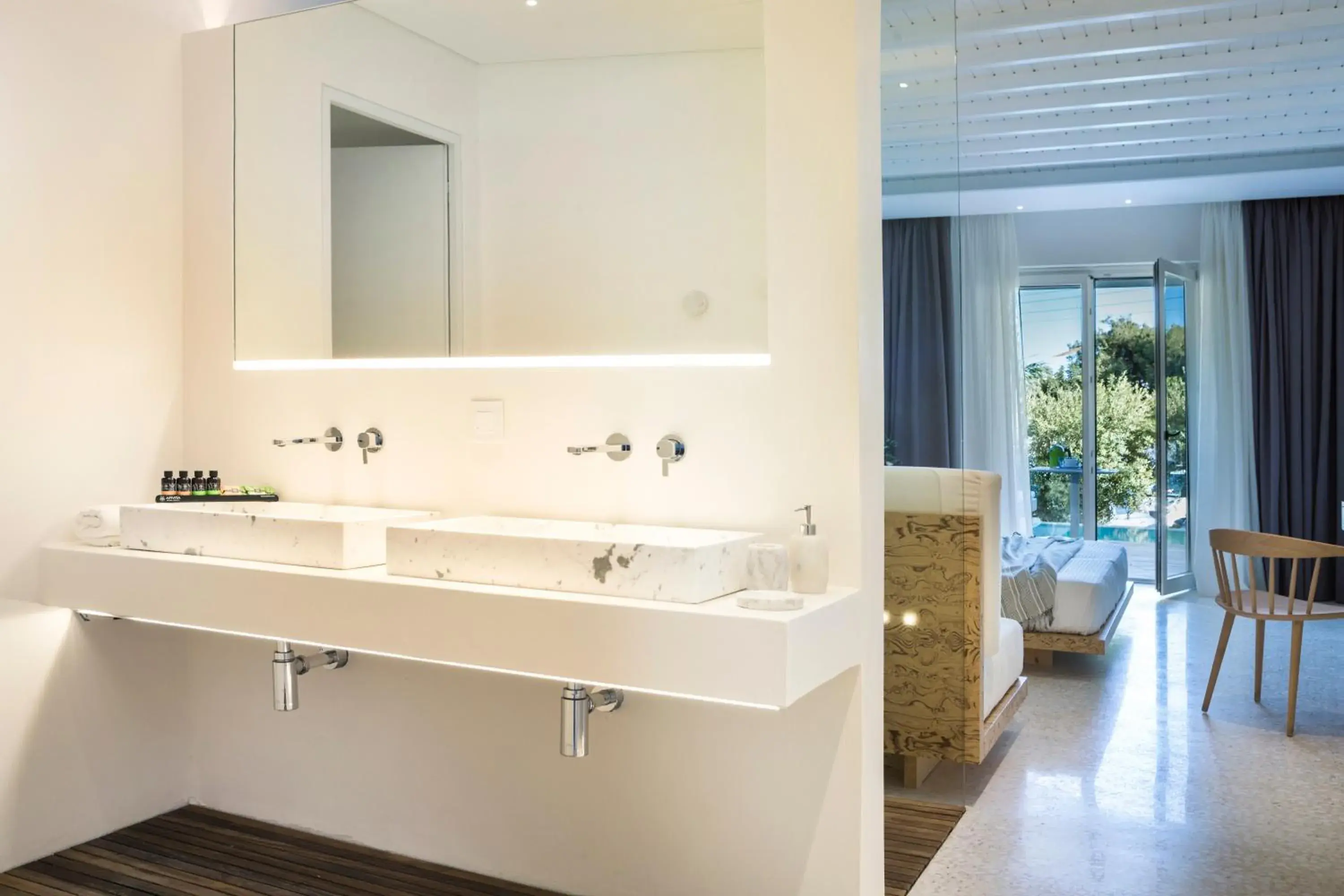 Bathroom in Mykonos Dove Beachfront Hotel Bathroom in Mykonos Dove Beachfront Hotel