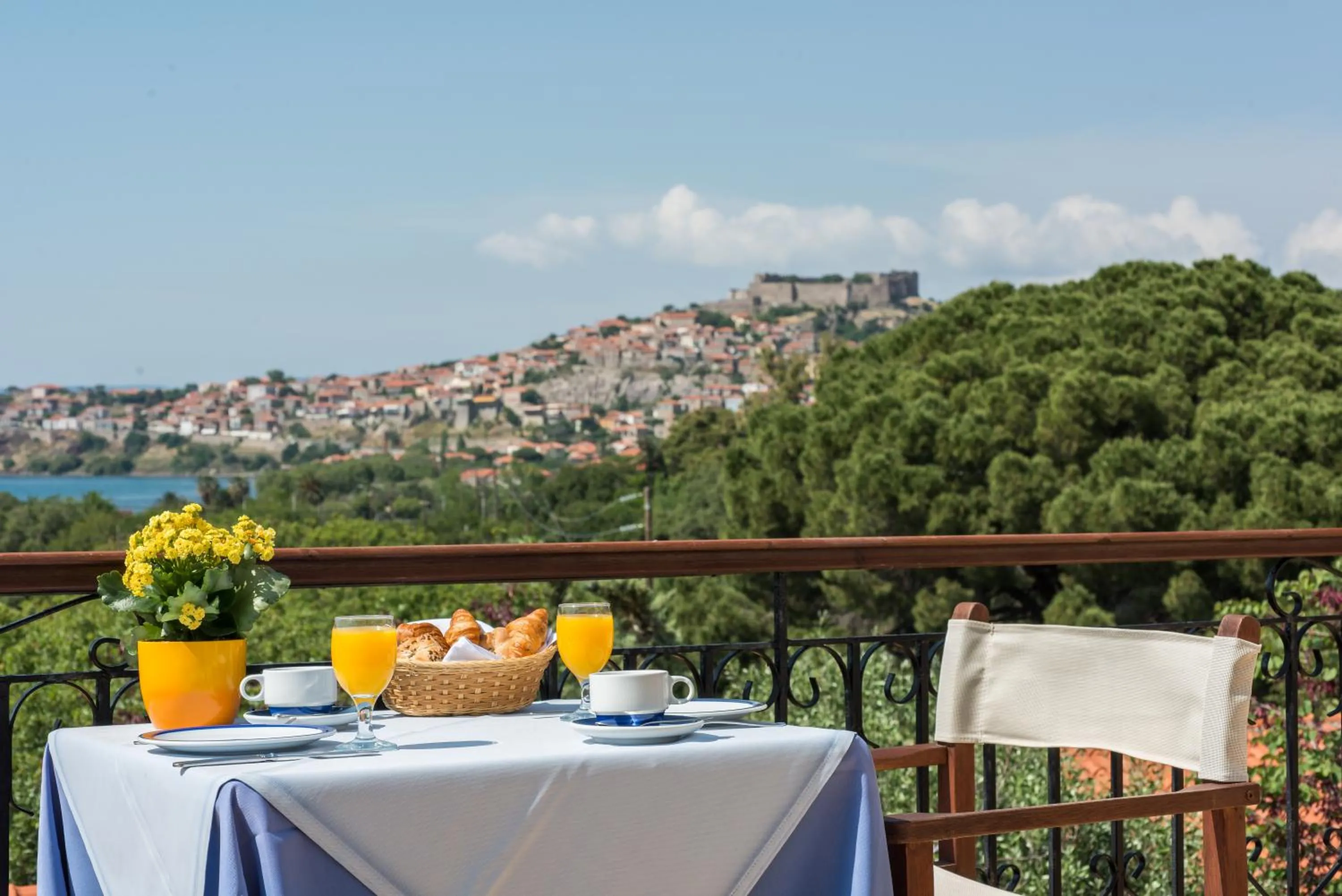 Balcony/Terrace in Delfinia Hotel & Bungalows