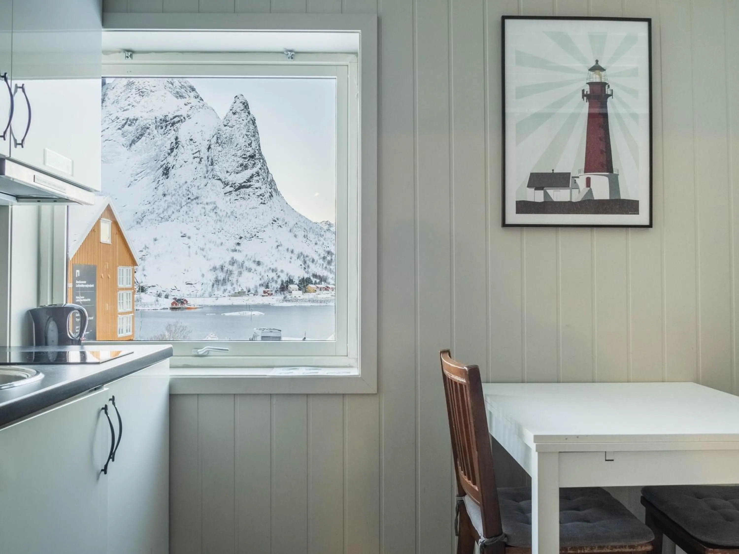 Kitchen or kitchenette in Lofoten Bed & Breakfast Reine - Rooms & Apartments