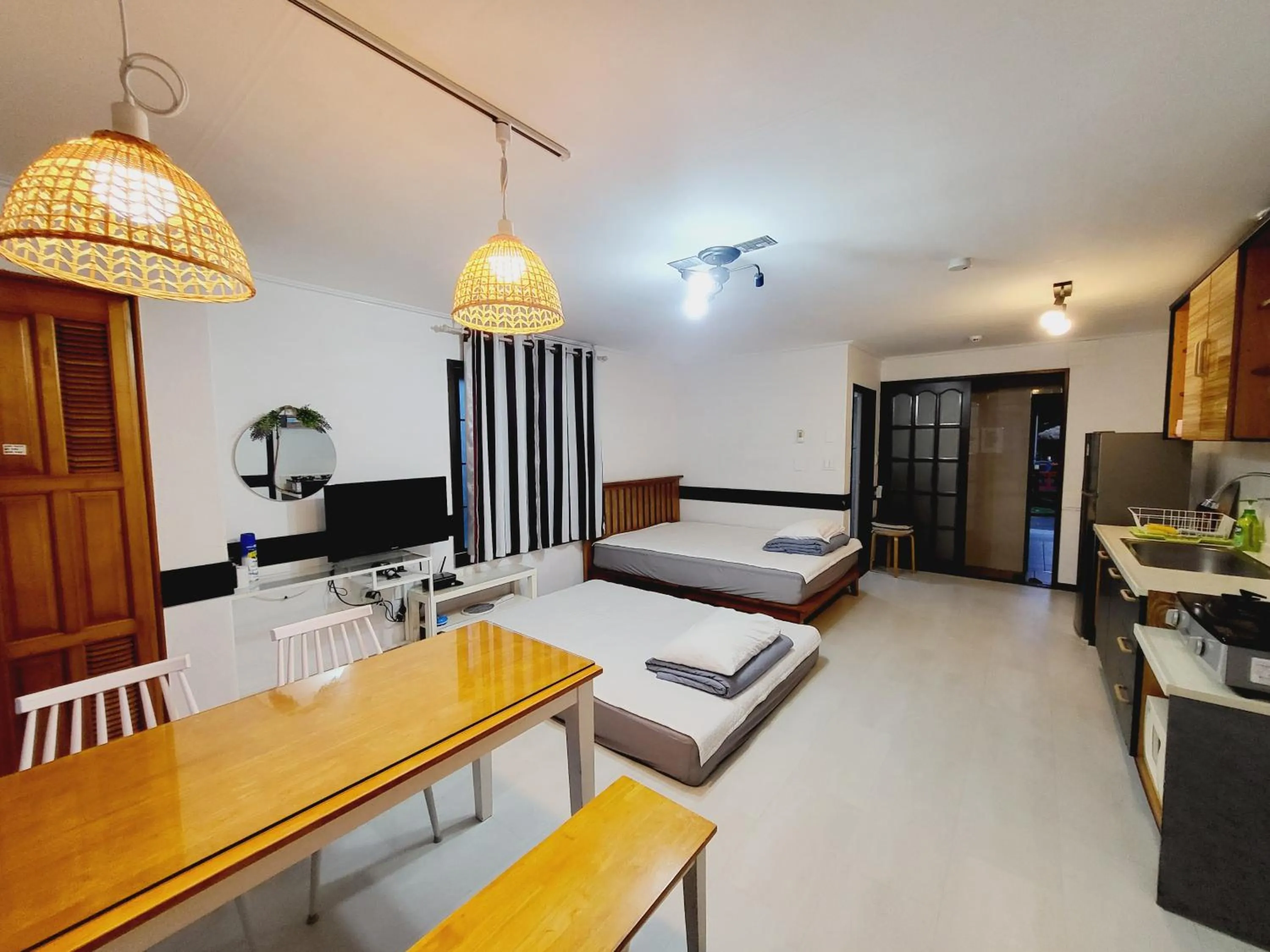 Bed in Morning Beach Pension