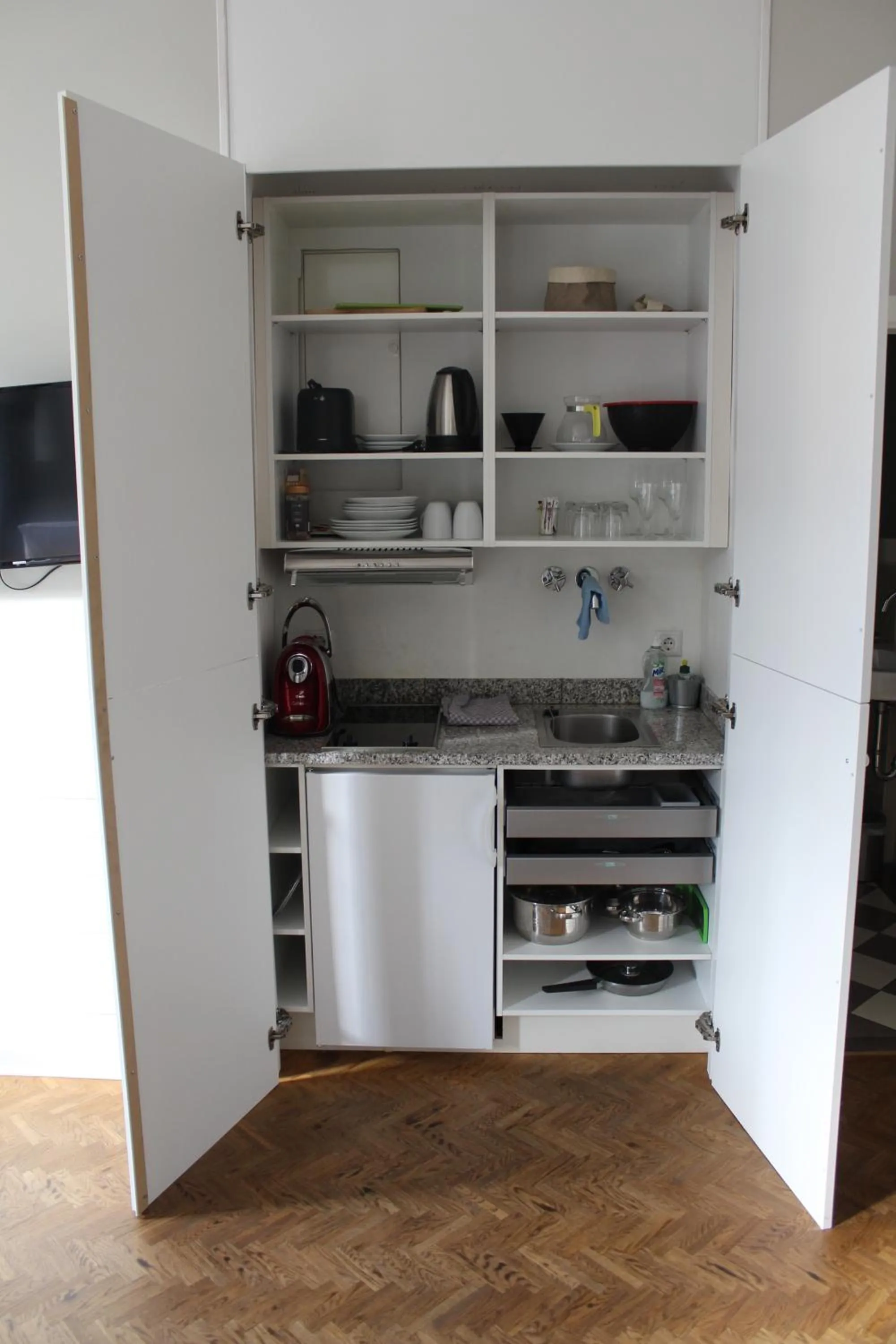 Kitchen or kitchenette in Apart-Hotel Heiligenthaler Hof