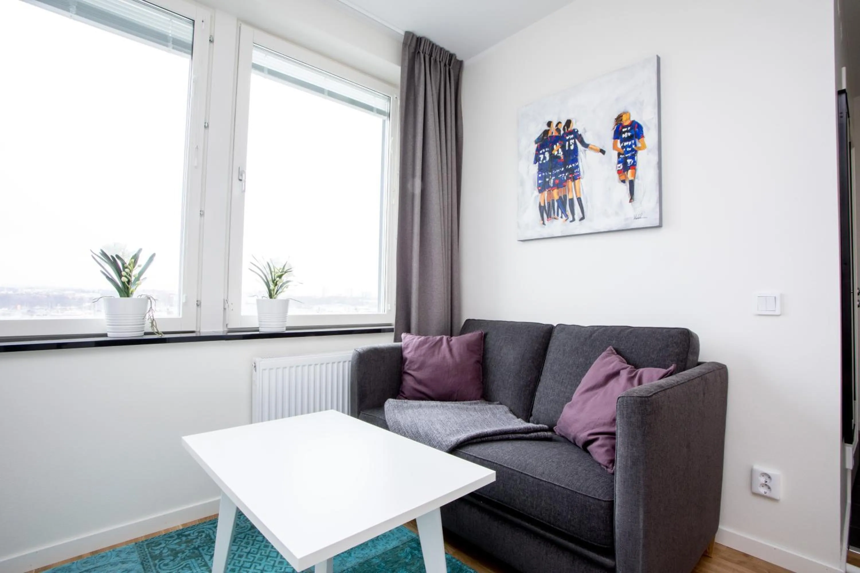 Living room in ApartDirect Linköping Arena