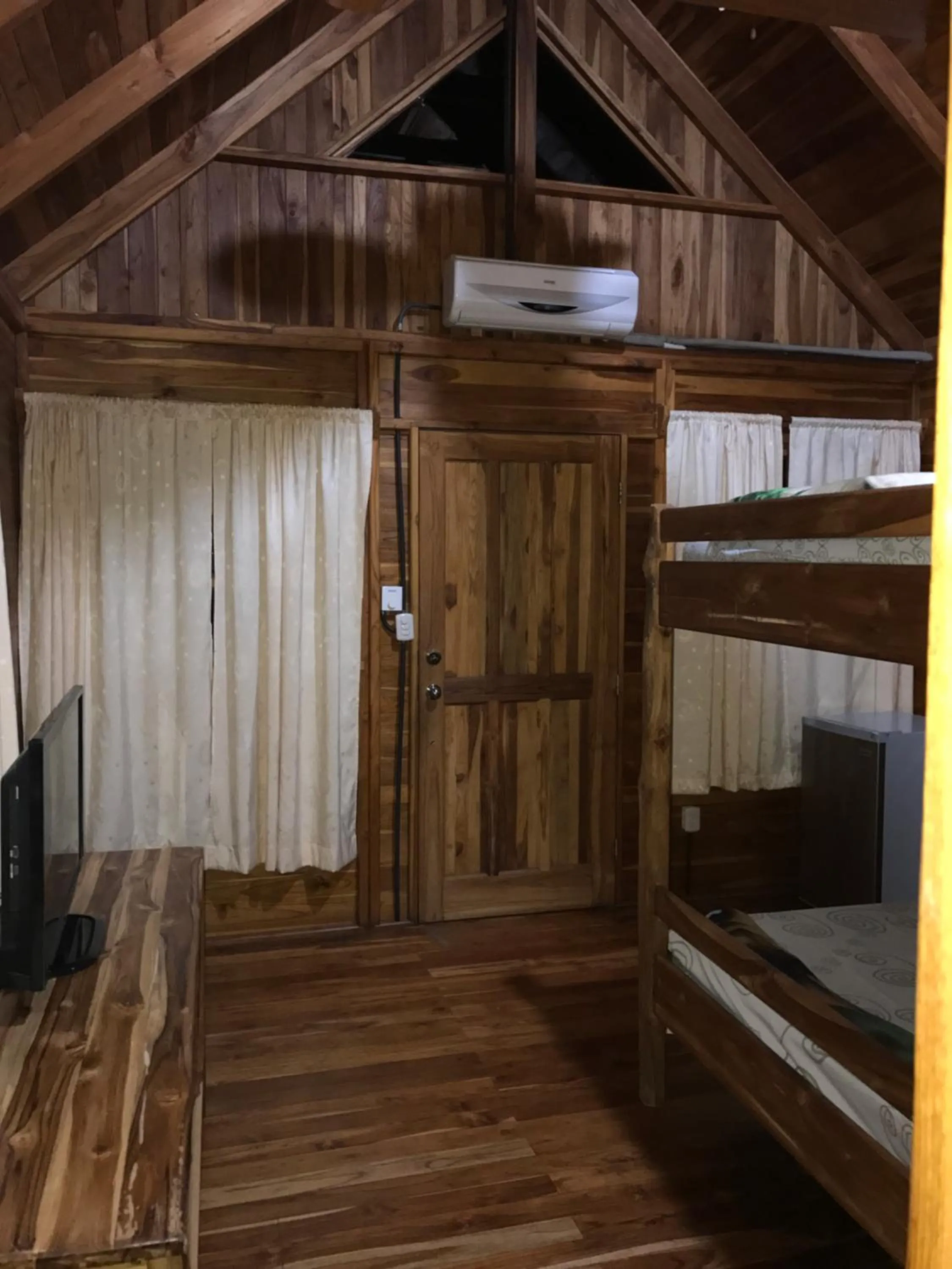 View (from property/room), Bed in Hotel Cabañas La Teca