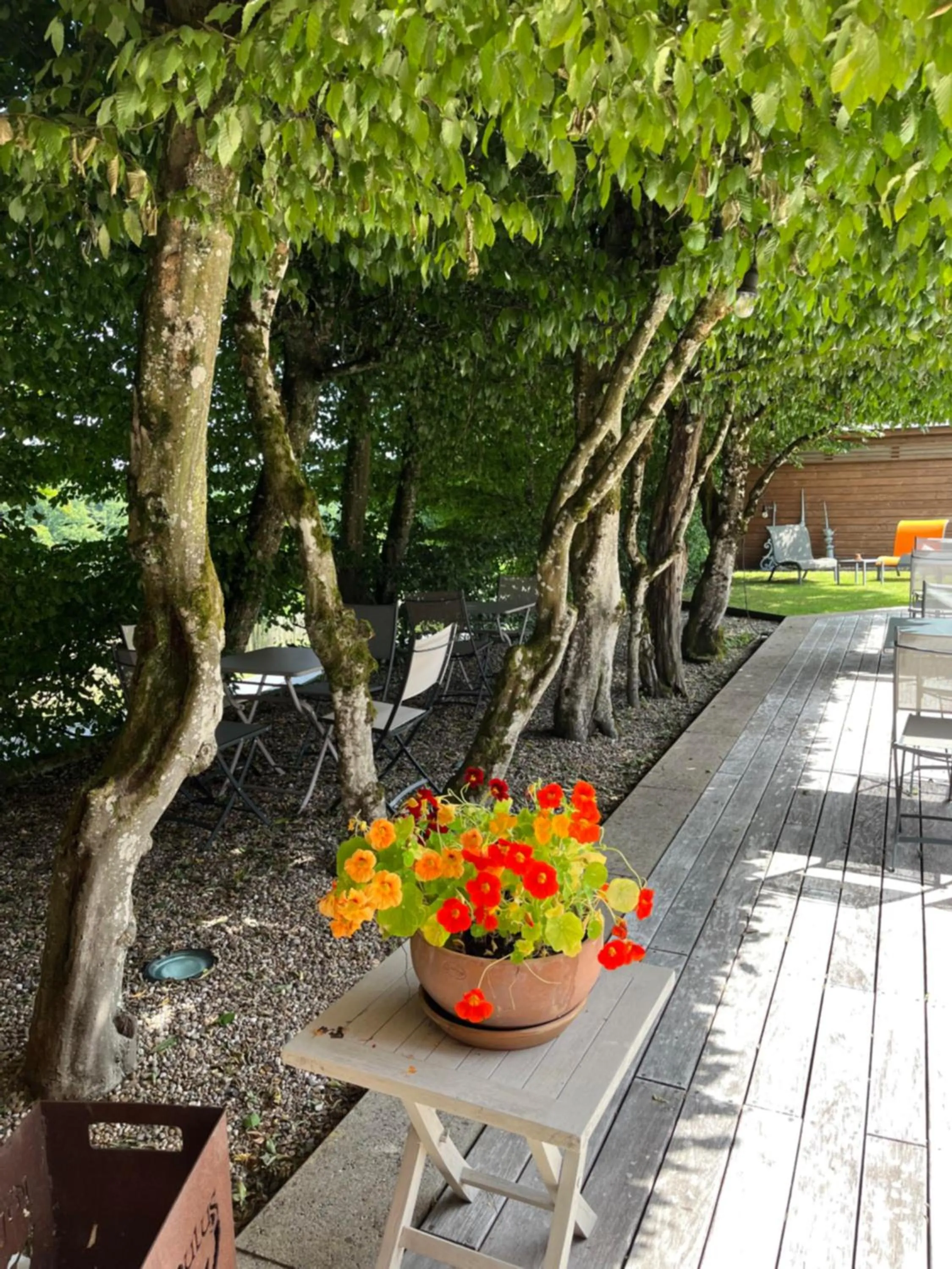 Patio in Hostellerie du Peiffeschof, The Originals Relais